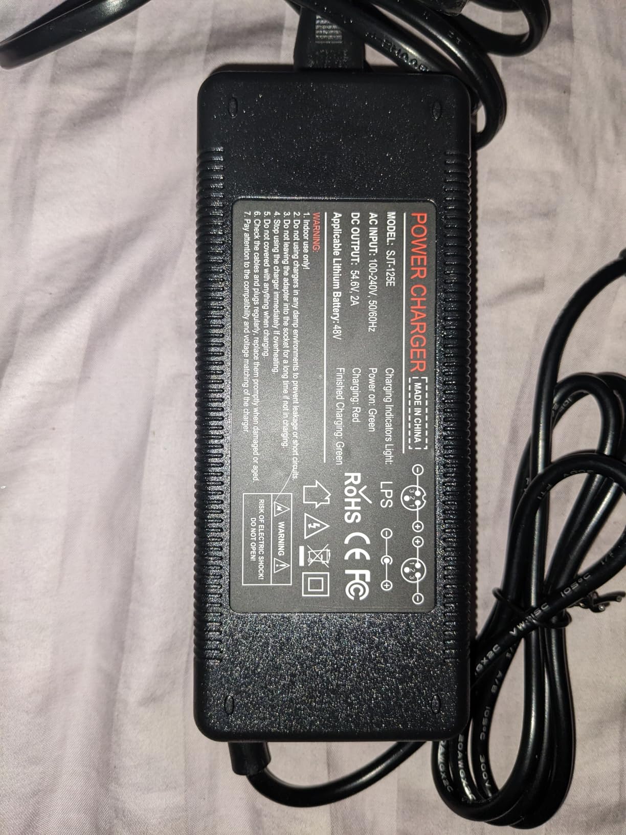 QKIIP 54.6V 2A Ebike Charger for 48V Lithium Battery | Electric Bike Scooter Charger, 7 Plugs, Compatible with Ecotric City/Beach, Compatible with Lectric XP 2.0/3.0 customer photo 1