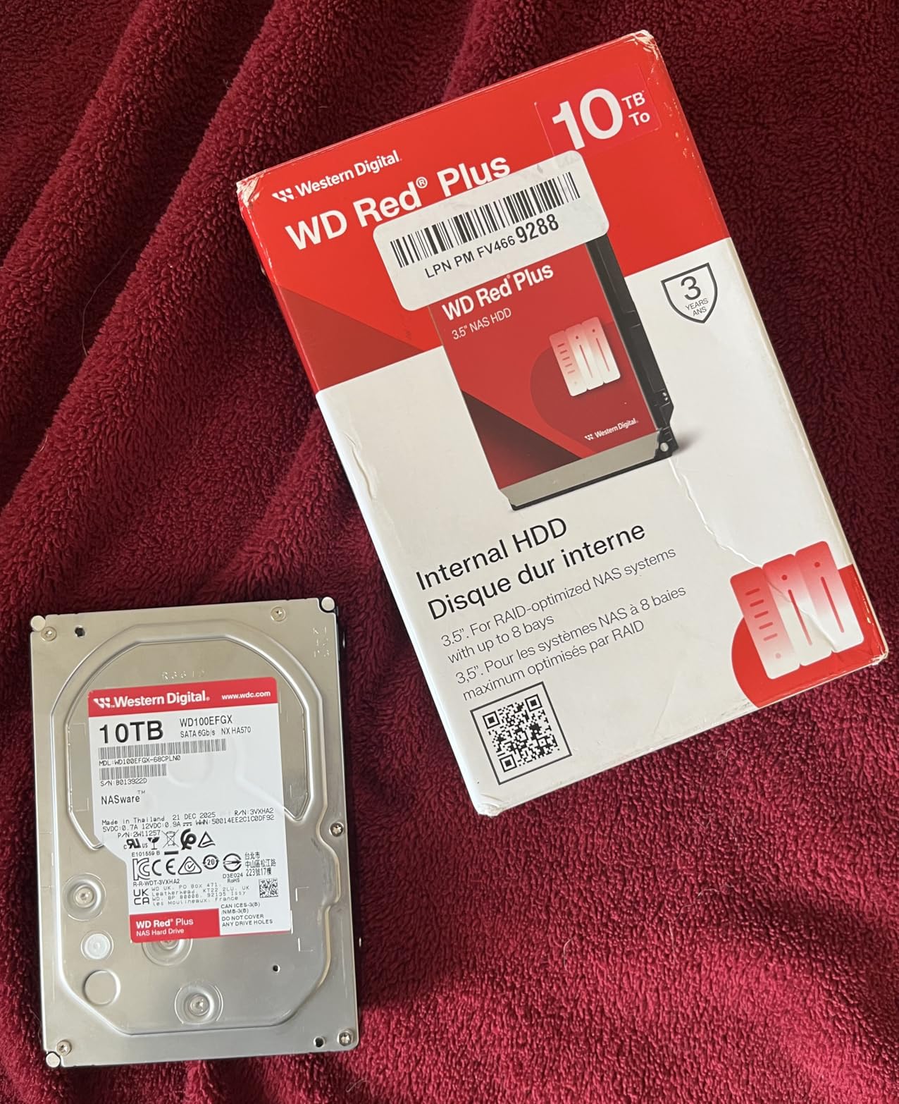 10TB WD Red Plus NAS Internal Hard Drive HDD - 7200 RPM, SATA 6 GB/s, CMR, 512 MB Cache customer photo 1