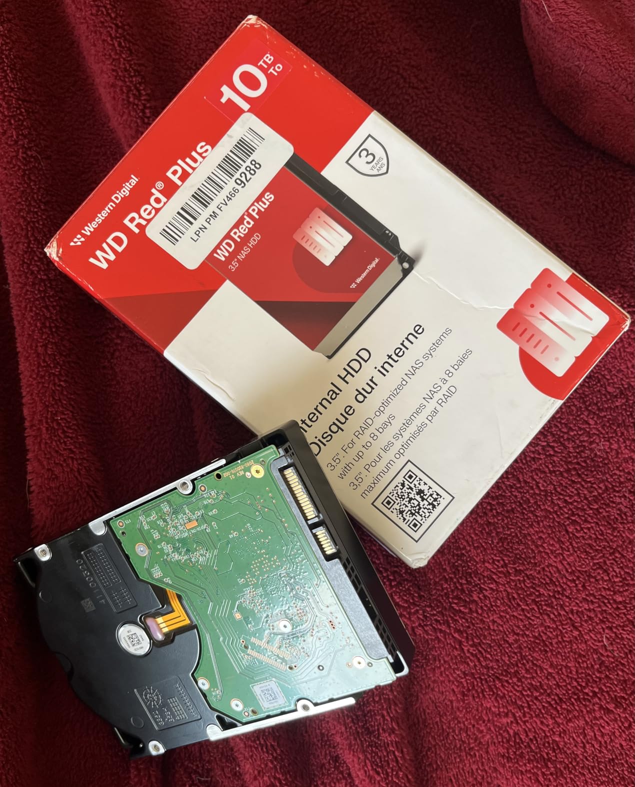 10TB WD Red Plus NAS Internal Hard Drive HDD - 7200 RPM, SATA 6 GB/s, CMR, 512 MB Cache customer photo 2