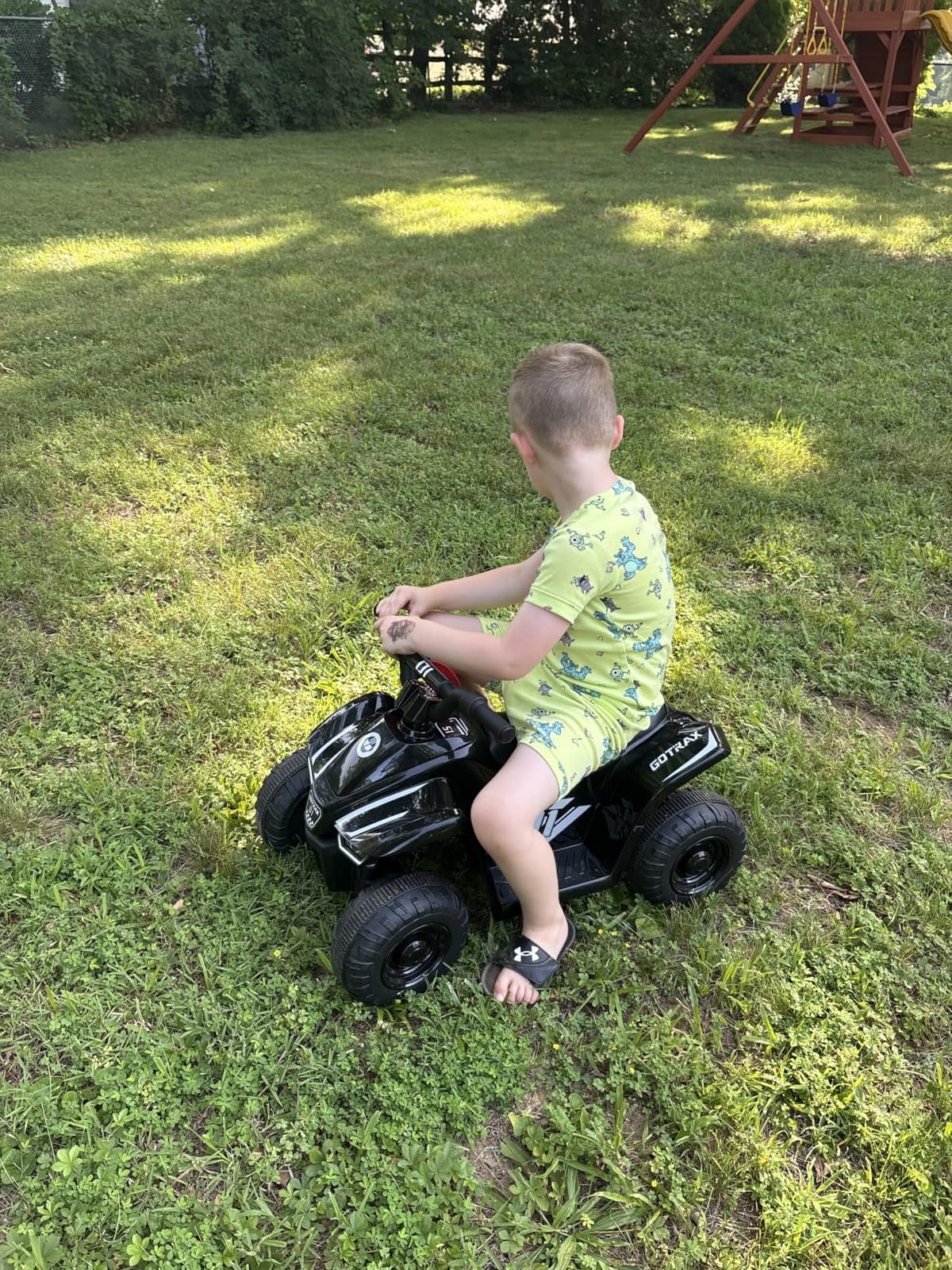 Gotrax Ride on Toy for Toddlers 1.5-4, 12V Battery for 80Mins, Max 1.5MPH | Safe Replaceable Lead-acid Battery, Forward/Reverse 2 Gears, Max 66lbs Load, Electric Vehicle ATV Car Best Gift for Boys, Black customer photo 1