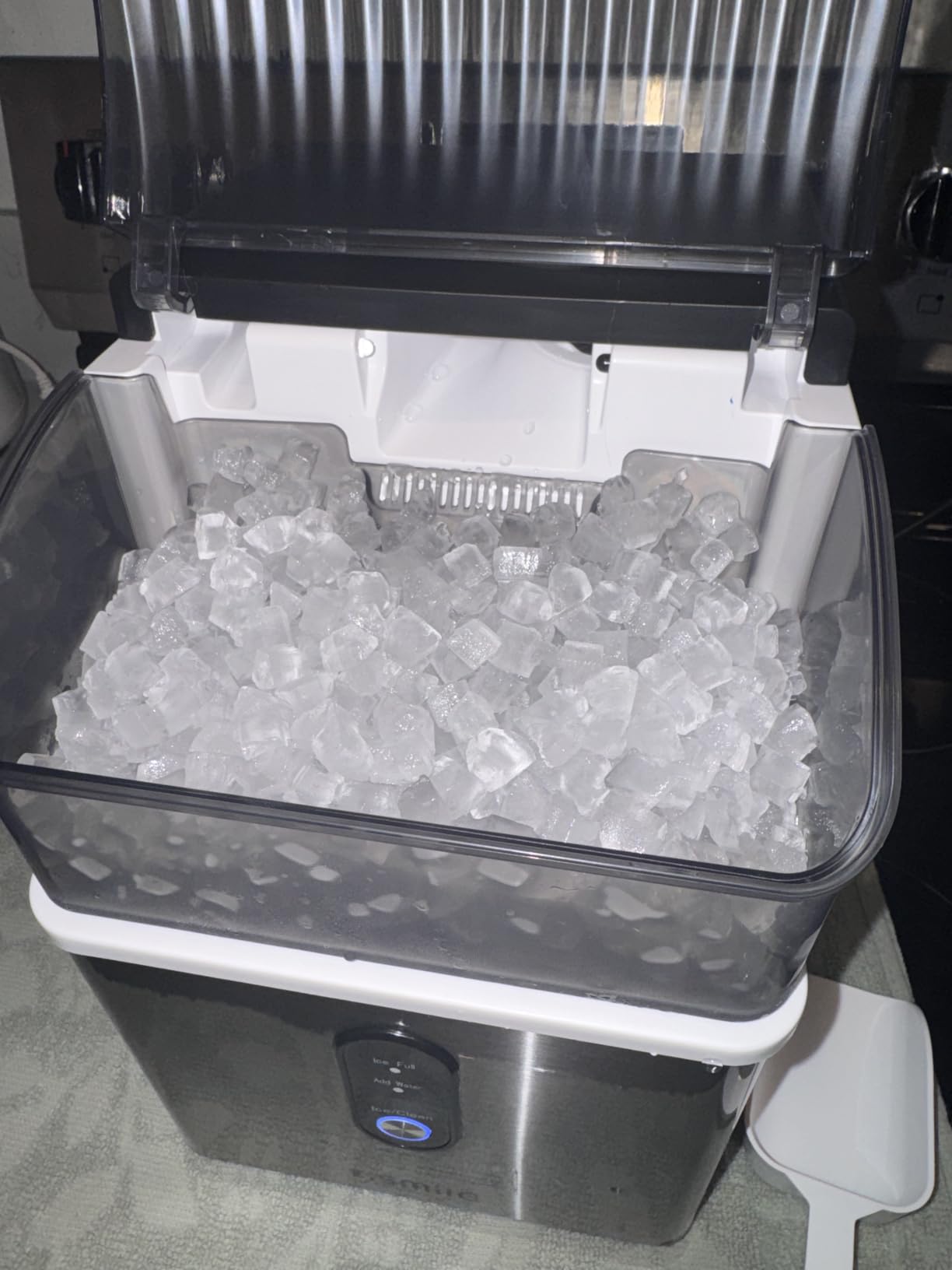 Kismile Nugget Ice Maker Countertop, 35 lbs/Day, Stainless Steel | Portable Sonic Ice Maker & Pebble Ice Machine, First Ice in 7 Mins, 43 dB Quiet, One-Touch Self-Cleaning for Home & Office customer photo 2