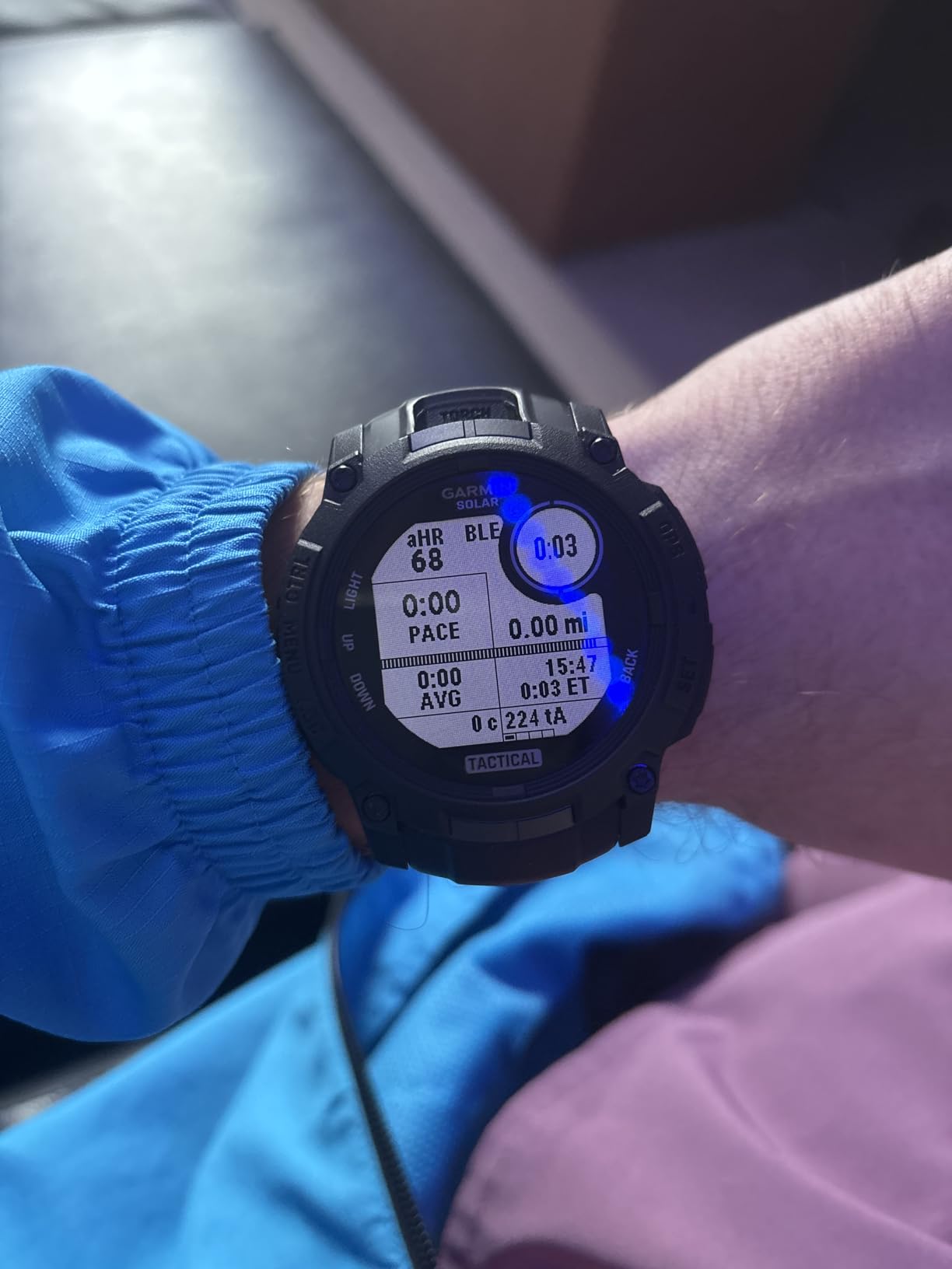 Garmin Instinct® 3 Tactical Edition, 45mm, Solar Charged Display, Rugged Outdoor GPS Smartwatch | 45mm Solar-Charged Display, Metal-Reinforced Bezel, Built-in LED Flashlight, Multi-Band GPS, 10 Atm Water Resistance customer photo 1