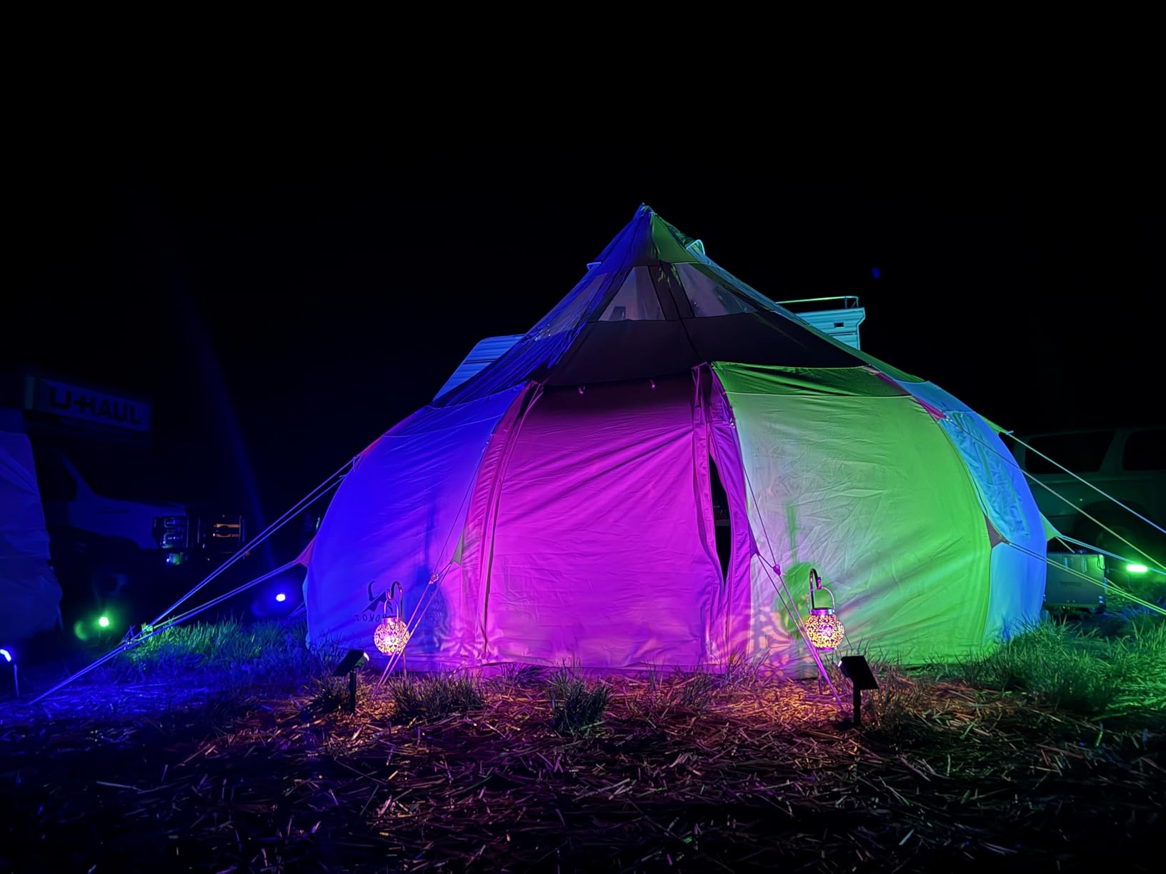 TOMOUNT Canvas Tent with Rainfly Stove Jack Glamping Yurt TPU Roof | TC canvas breathable flame-retardant | 16.4/19.7ft 63in walls| TPU roof & stove jack | glamping rainfly customer photo 1