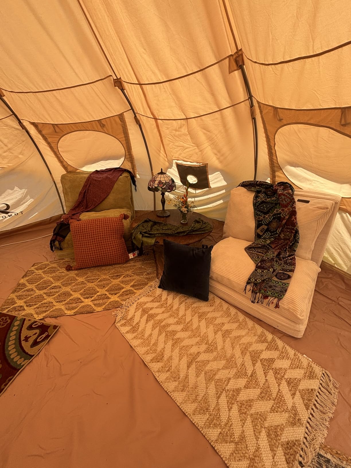 TOMOUNT Canvas Tent with Rainfly Stove Jack Glamping Yurt TPU Roof | TC canvas breathable flame-retardant | 16.4/19.7ft 63in walls| TPU roof & stove jack | glamping rainfly customer photo 2