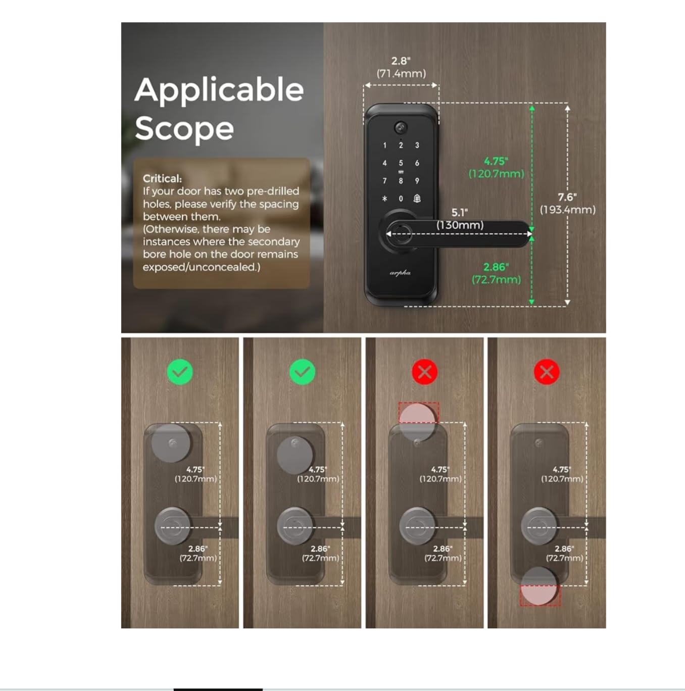 WiFi Video Smart Lock with Camera & Handle - 6-in-1 Keyless Entry (Fingerprint/App/Keypad/FOB/Key), Electric Deadbolt Door Knob for Front, Built-in WiFi, 2-Way Audio, Auto-Lock, Waterproof - Black customer photo 1