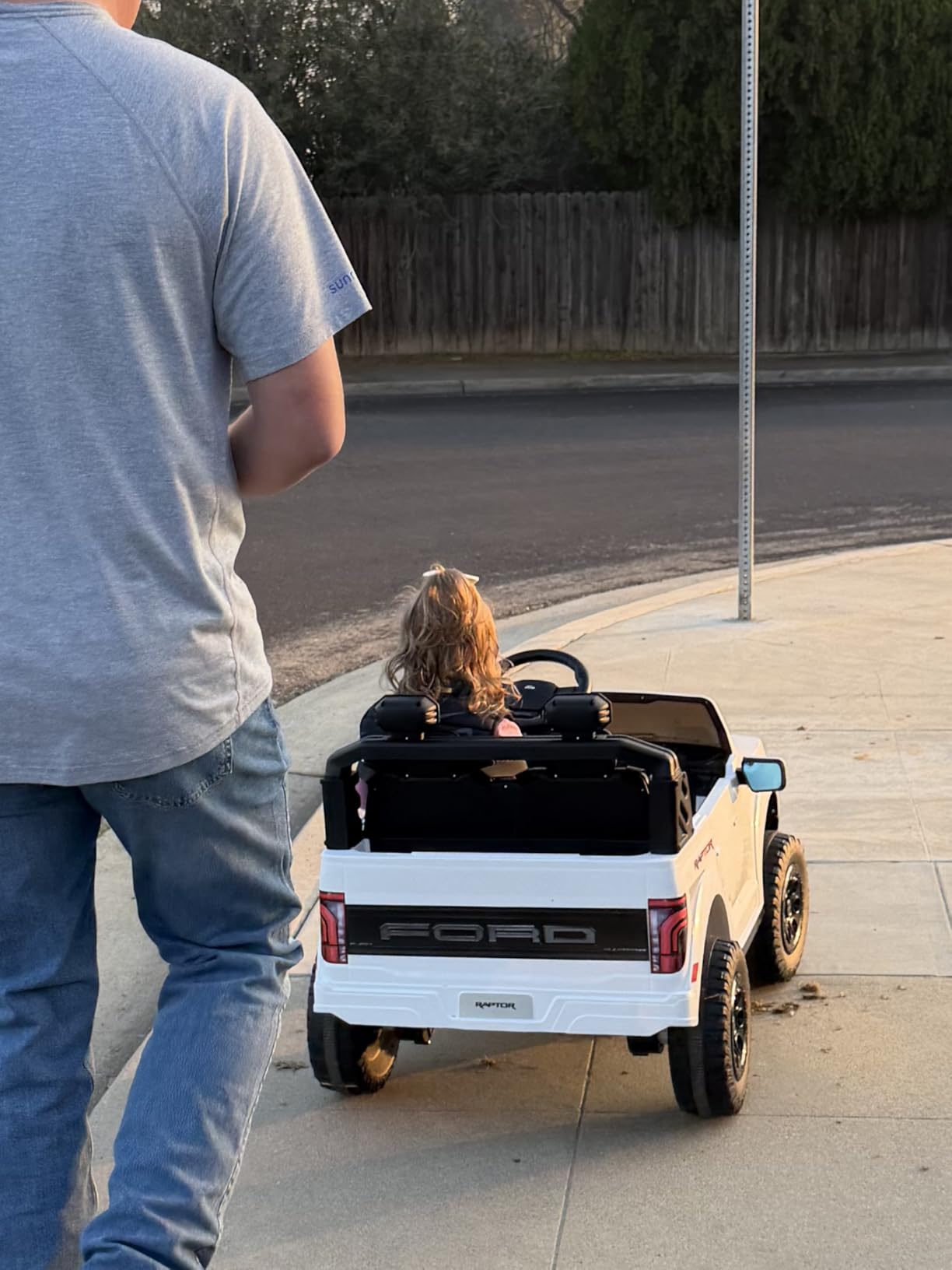 First Ride On Licensed Ford F-150 Raptor 2 Seater Ride on Car for Kids, 24 Volt Ride on Toys for Boys w/Remote Control, Kids Electric Car w/LED Lights, Bluetooth, Truck Bed Storage, Soft Start (Blue) customer photo 2