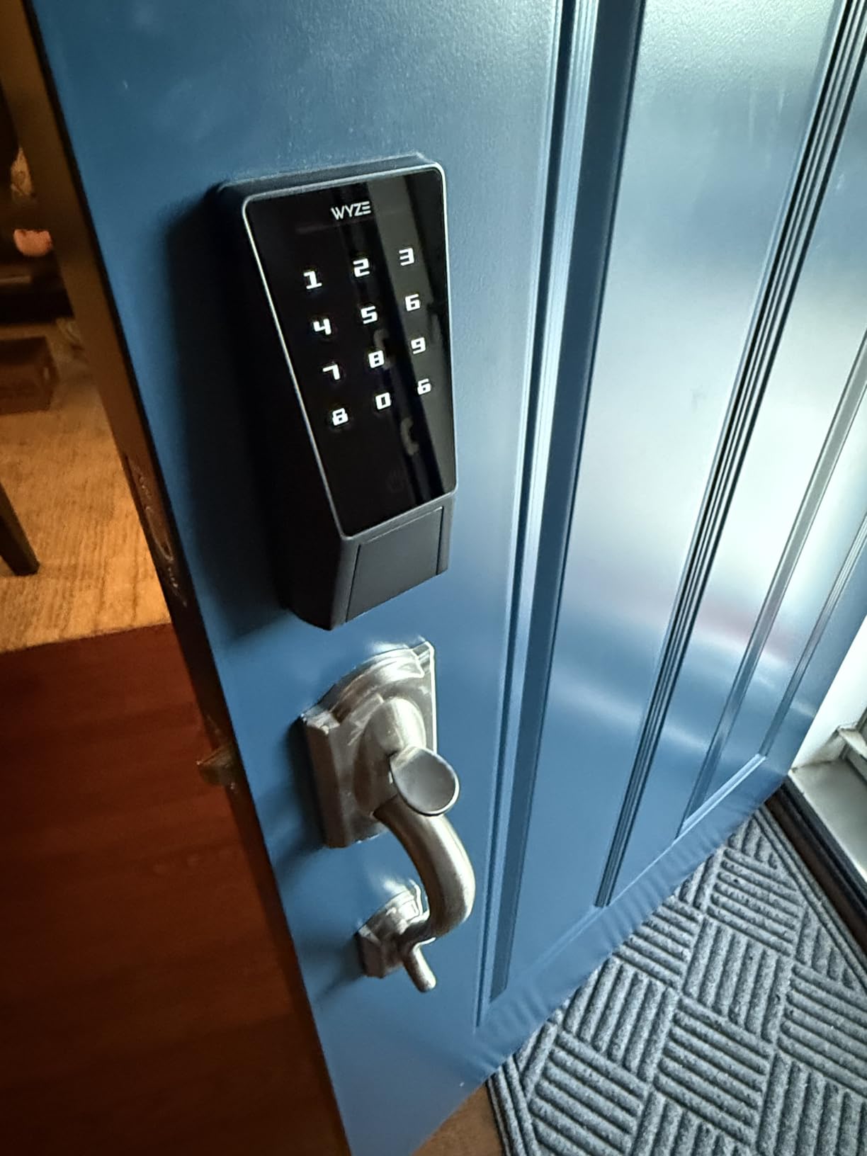 Wyze Palm Lock, Smart Door Lock with Palm Vein Recognition, Keyless Entry Smart Locks for Front Door, Keypad, Auto Lock, Dual Battery, Wi-Fi, Works with Alexa & Google, BHMA, IP53, Mechanical Key customer photo 1