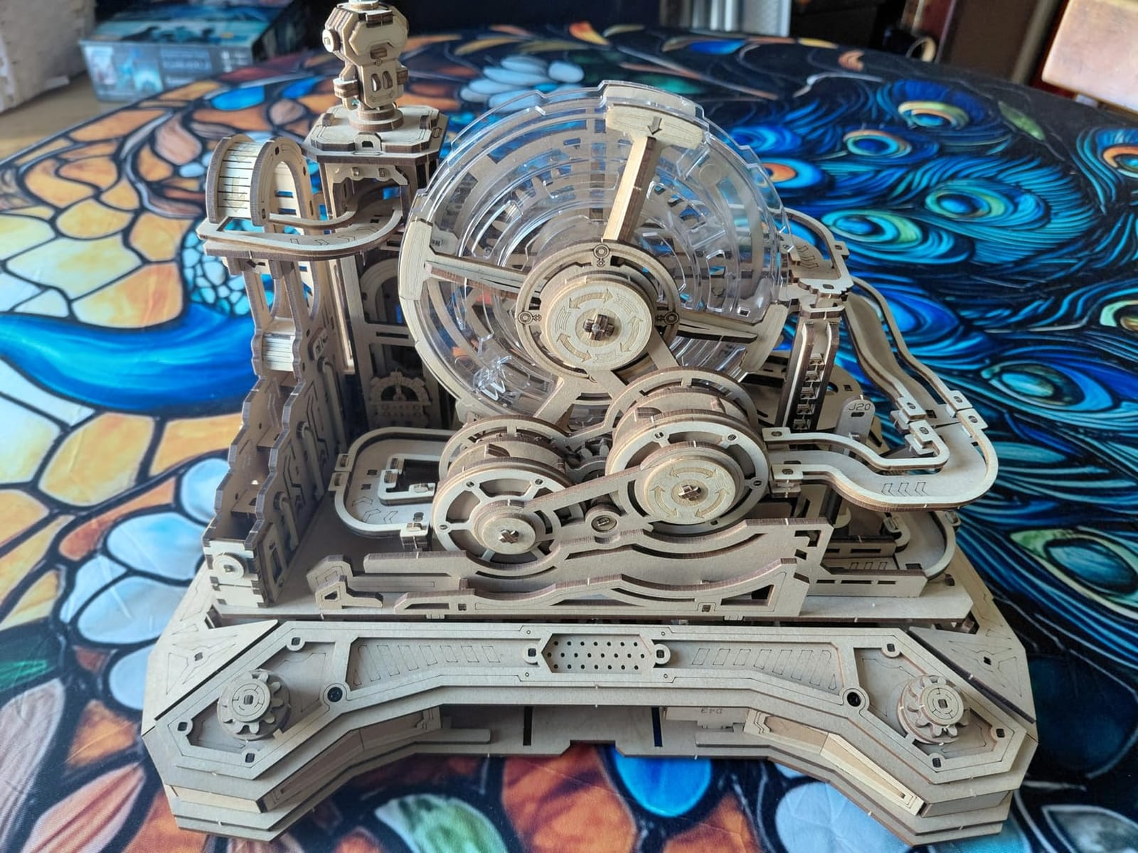 ROKR 3D Wooden Puzzles for Adults Miniature Marble Run Building Toys,DIY Pinball Machine Model Kits-Gear Ball Challenge EGC01 customer photo 2