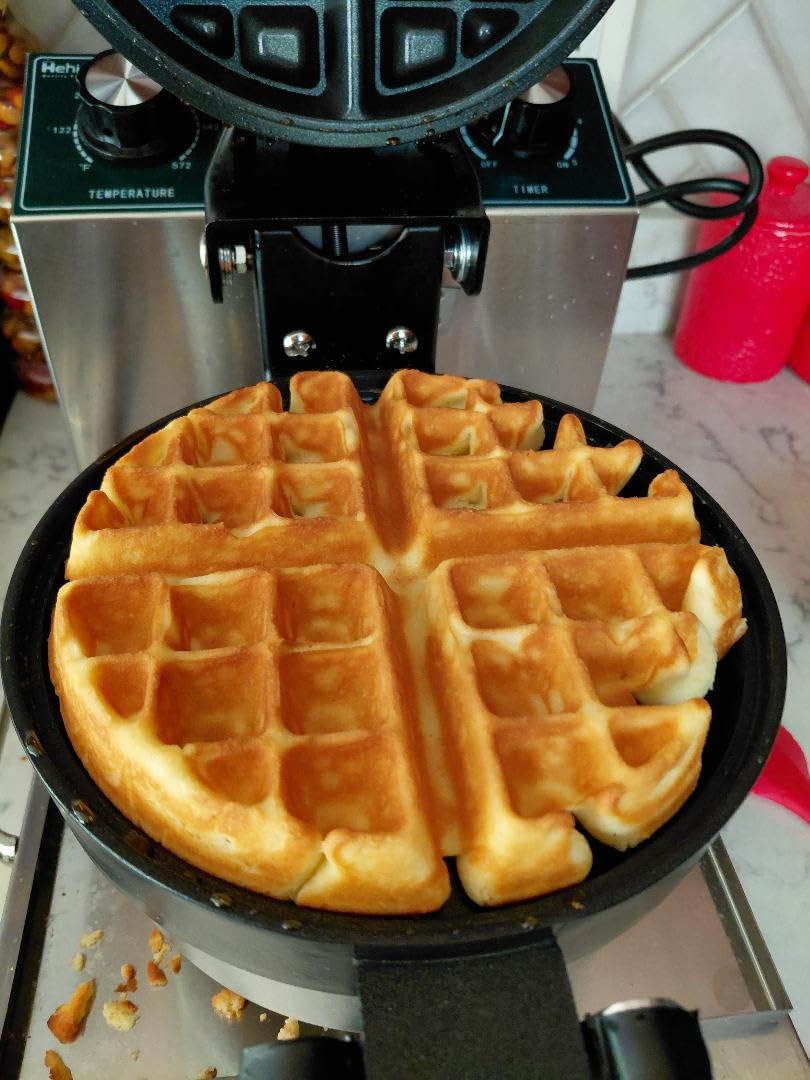 Hehinton 110V 1300W Commercial Belgian Liege Waffle Maker, Rotatable Croffle Machine with 122-572℉ Temp Control, 0-5min Timer customer photo 1