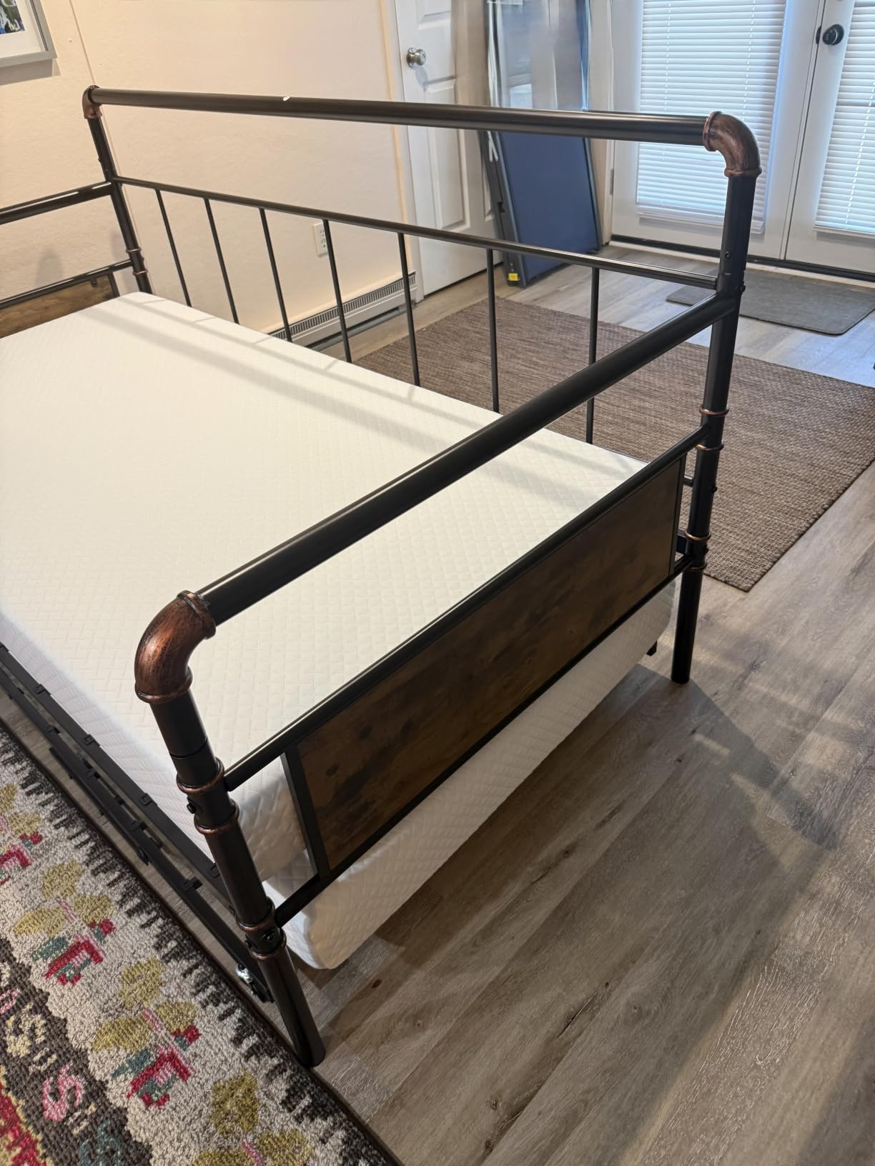 GarveeHome Daybed with Trundle, Twin Daybed with Pop Up Trundle Set, Brown | Metal Twin Bed Frame, 6 Lockable Wheels, Heavy Duty Steel Slat Support, Space Saving, For Kids/Teens/Adults, Easy Assembly customer photo 2