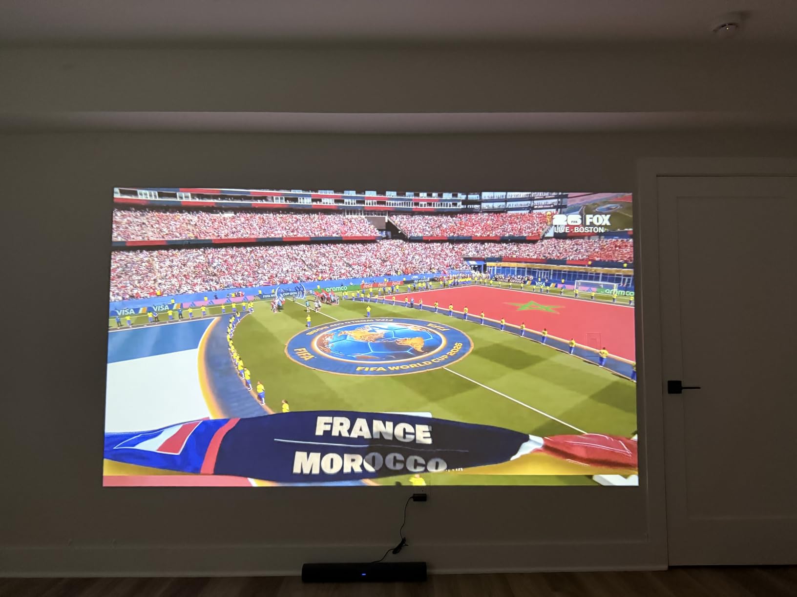 1500 ANSI Official Licensed Google TV Smart Projector, HAPPRUN 4K Full HD Home Theater with Auto Focus, Dolby Sound, Wi-Fi Bluetooth, Built-in Apps, Compatible with Phone & PC, Indoor & Outdoor Use customer photo 1