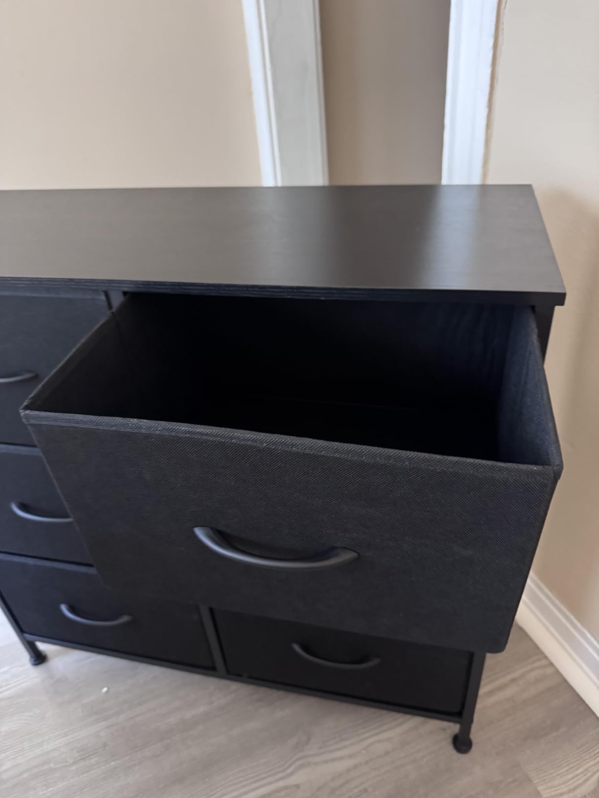 SONGMICS Dresser for Bedroom, Wide Dresser with 9 Fabric Drawers, Ink Black and Ebony Black customer photo 2