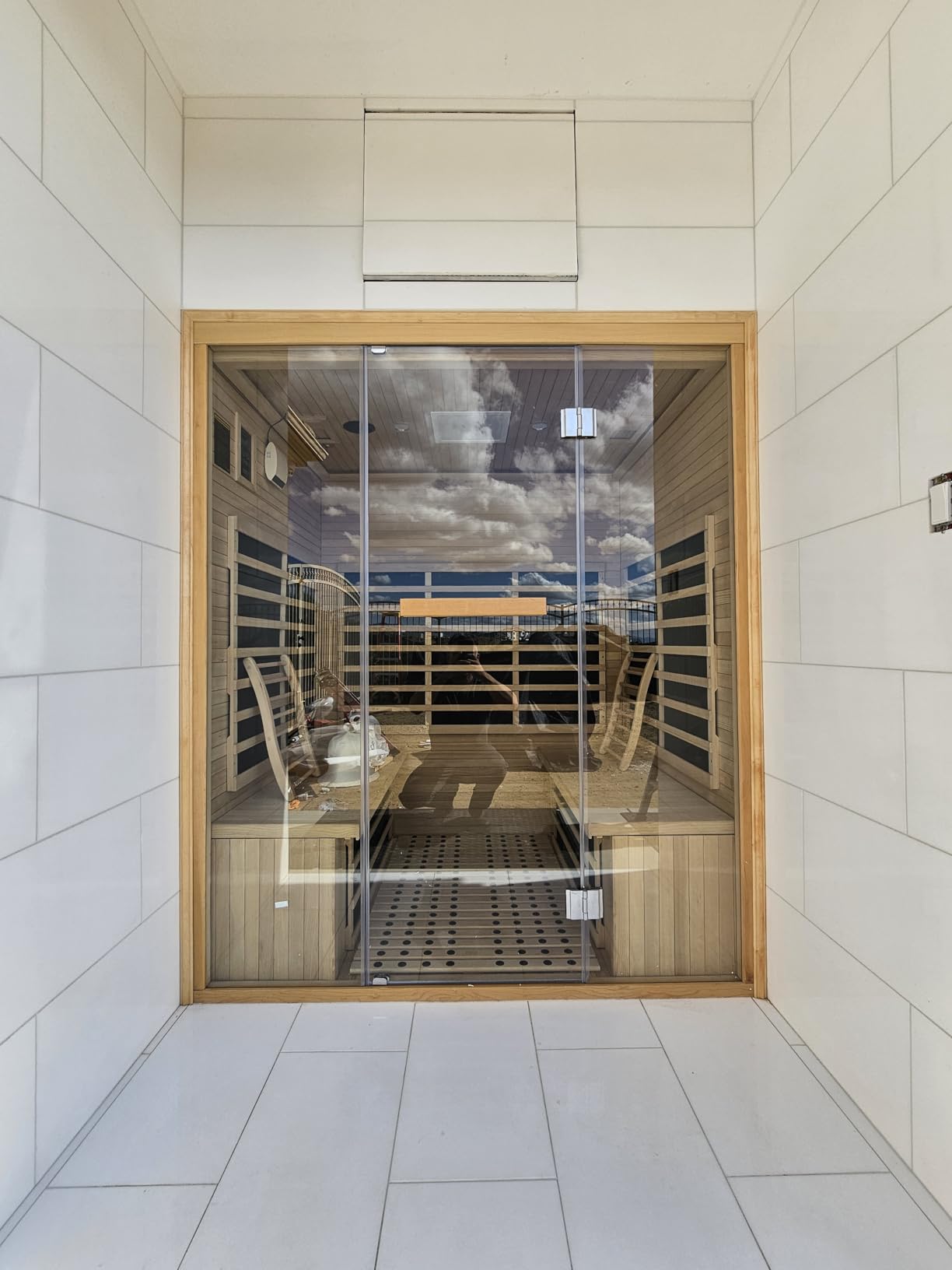 Albott 4 Person Infrared Sauna with 7-Color Light Therapy, Low EMF 2145W | Infrared Saunas for Home, Canadian Hemlock Wood Dry Sauna with 10 Carbon Panels, Ambient Light Strips & Bluetooth, 110V/20A customer photo 1