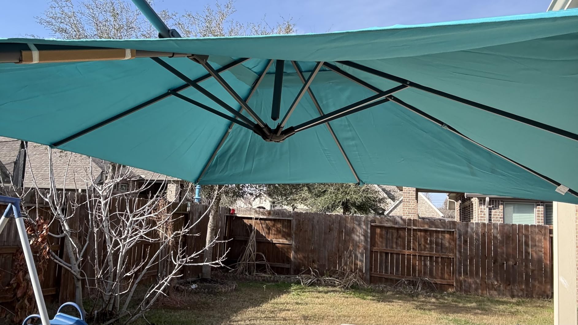 HOTEEL 10x10ft Patio Umbrella Cantilever Umbrella Double Top - Upgrade and Intensify - 360 Rotation and 5 Angles Adjustment - Aluminum Offset Pool Umbrella Outdoor Umbrellas for Patio Garden Deck Pool customer photo 1