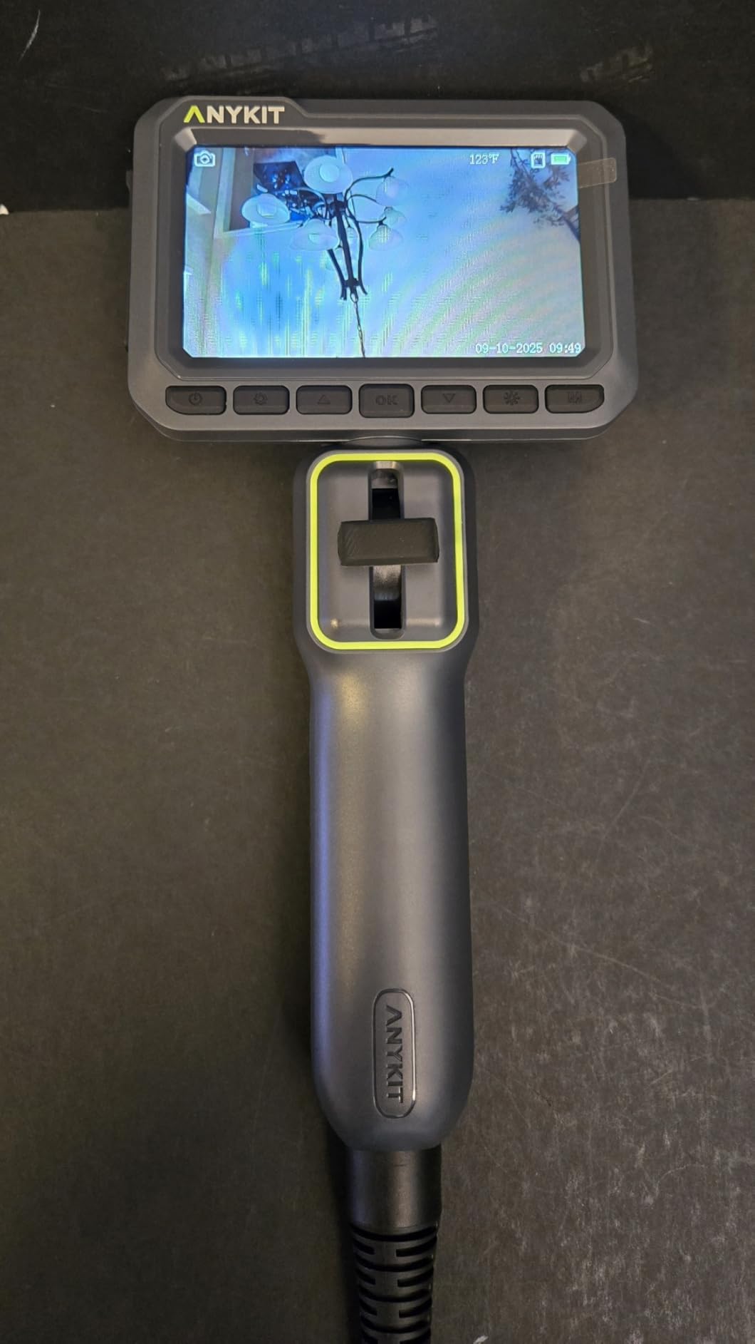 Anykit Articulating Borescope, 210° Two-Way 0.22in Slim Probe Endoscope with High-Brightness LED Lights, 4.3