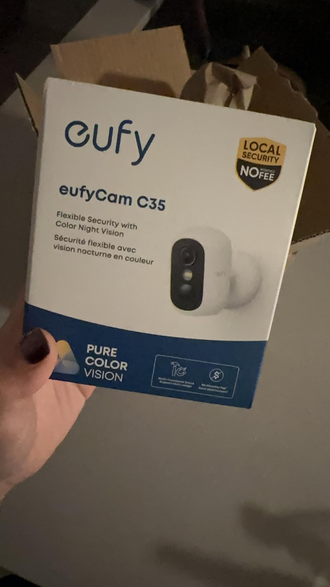 eufy Security eufyCam C35, Wireless Security Camera Outdoor and Indoor, Magnetic Mount, Color Night Vision, Local Storage, No Monthly Fee, IP67, Solar Panel Compatible customer photo 1