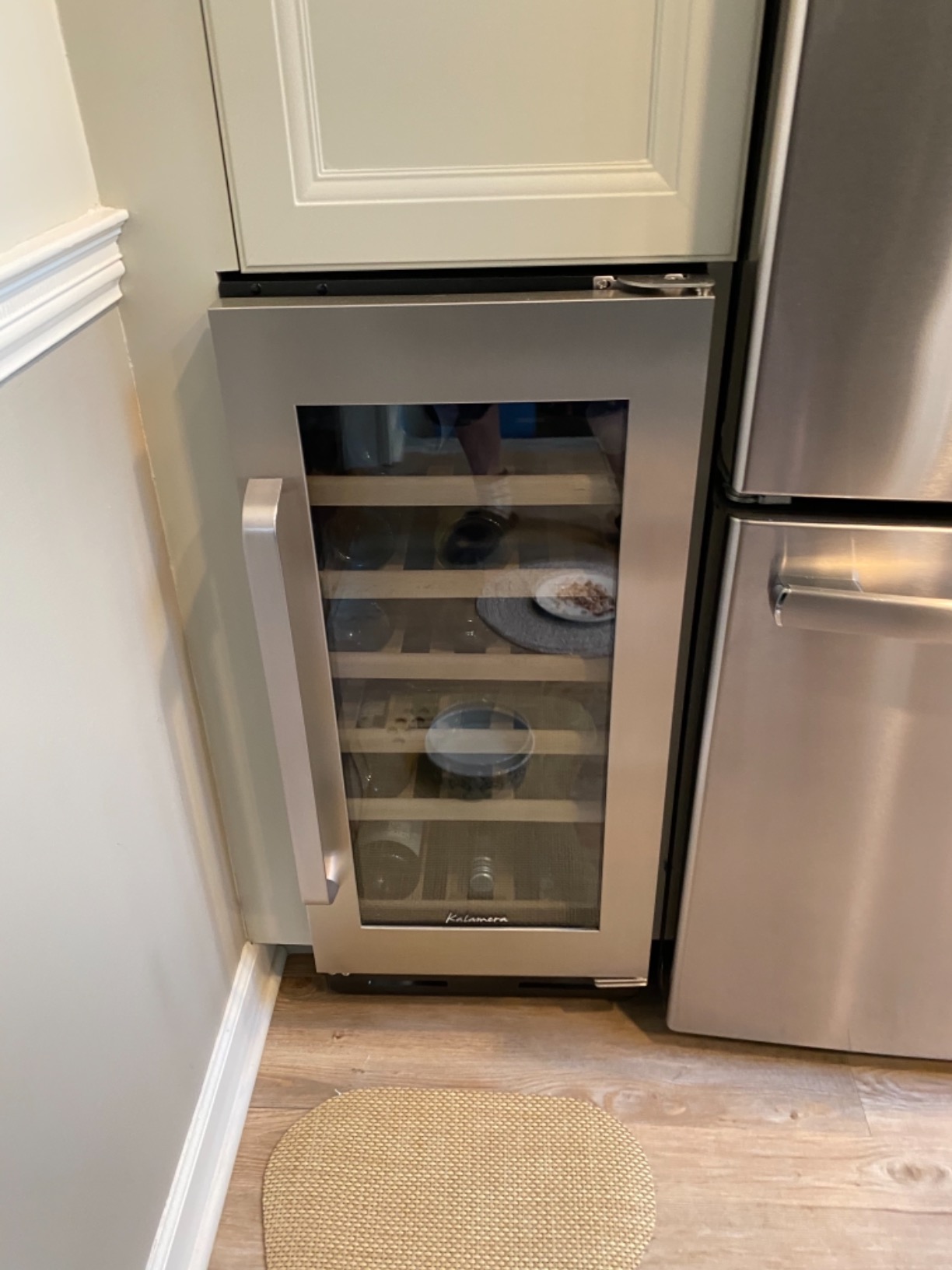 Kalamera Mini Fridge 24 Inch Undercounter Beverage and Wine Cooler, Built-in or Freestanding Beverage Refrigerator - 118 Cans & 15 Bottles Capacity with LED Light Glass Door customer photo 1