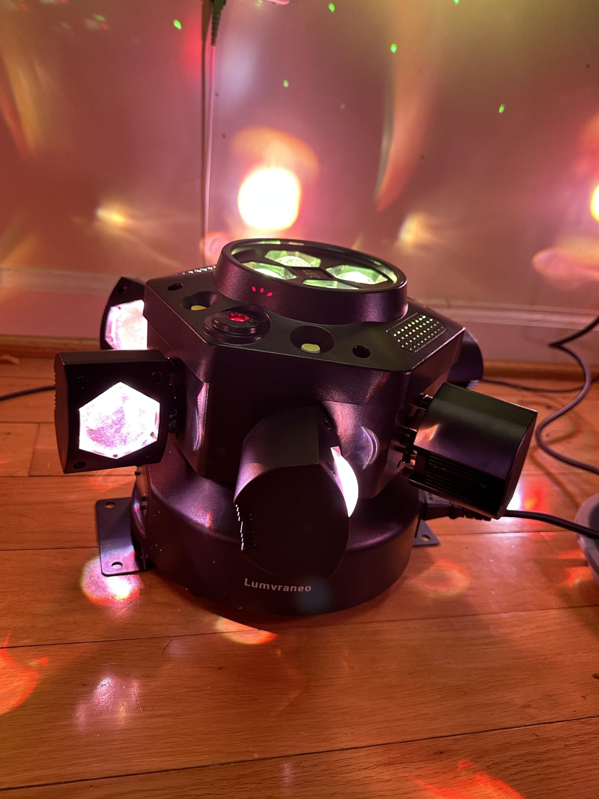 Moving Head DJ Lights 150W RGBW, 6-Arm Party Stage Light with Remote | 150W RGBW 6-arm beams, DMX-512 & sound-activated, quiet motor, sharp beam through haze/fog, home party & small-venue DJ use customer photo 1