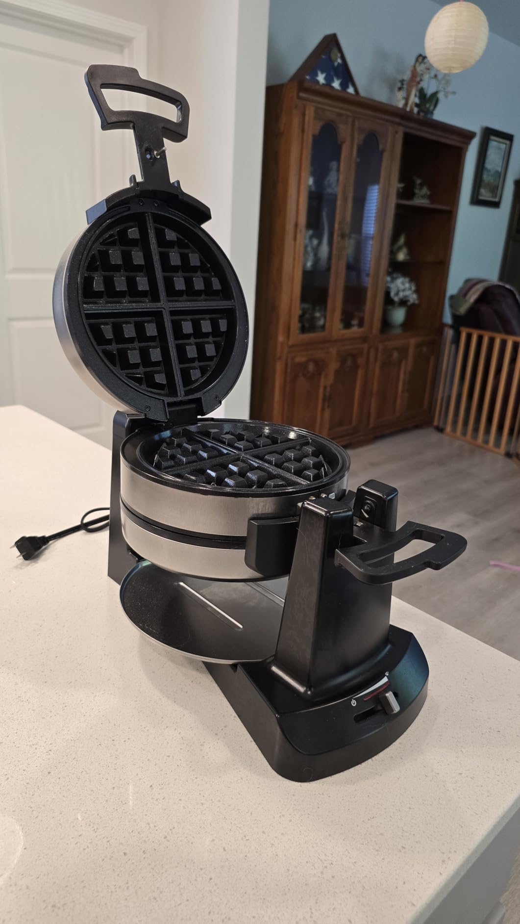 Cuisinart Double Flip Belgian Waffle Maker, Stainless Steel, 1400W | Double flip waffle iron with nonstick plates, ready indicator lights & adjustable browning for every preference, WAF-F40NAS customer photo 2