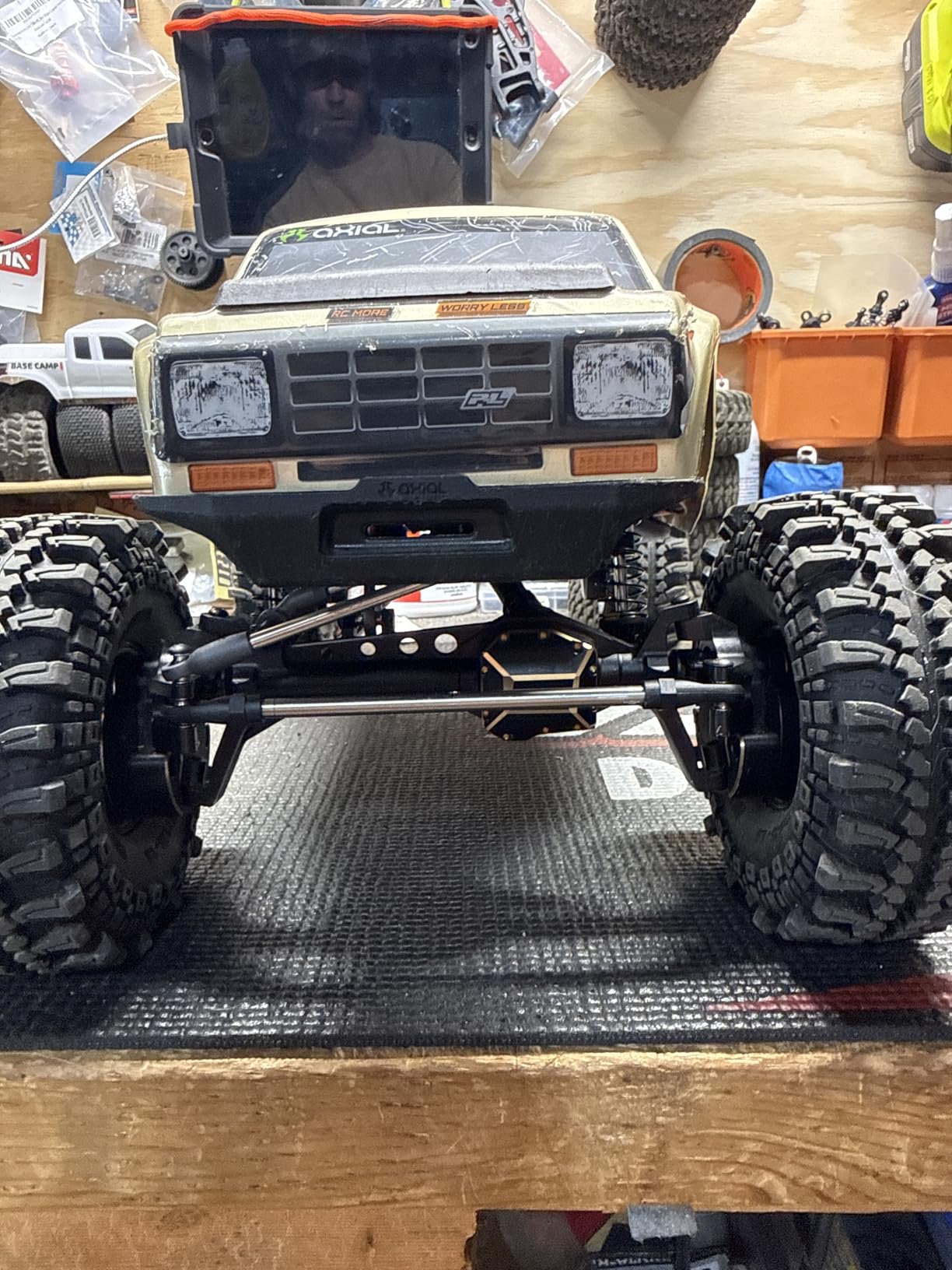 RC Upgrades Part for 1/10 Axial SCX10 III RC Crawler Car, Aluminum Front Rear Portal Axles, Brass Front Inner Portal Covers Steering Knuckles/Axle Diff Cover/Portal Covers Weights, Black customer photo 1