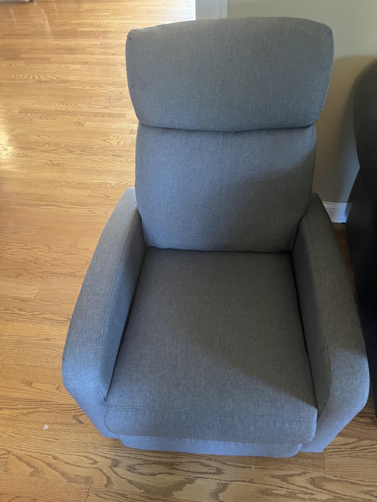 Recliner Chair for Living Room, Modern Adjustable Home Theater Seating Single Sofa Manual Push Back Armchair with Soft Linen Upholstery & High Backrest for Small Spaces, Linen-Gray customer photo 1