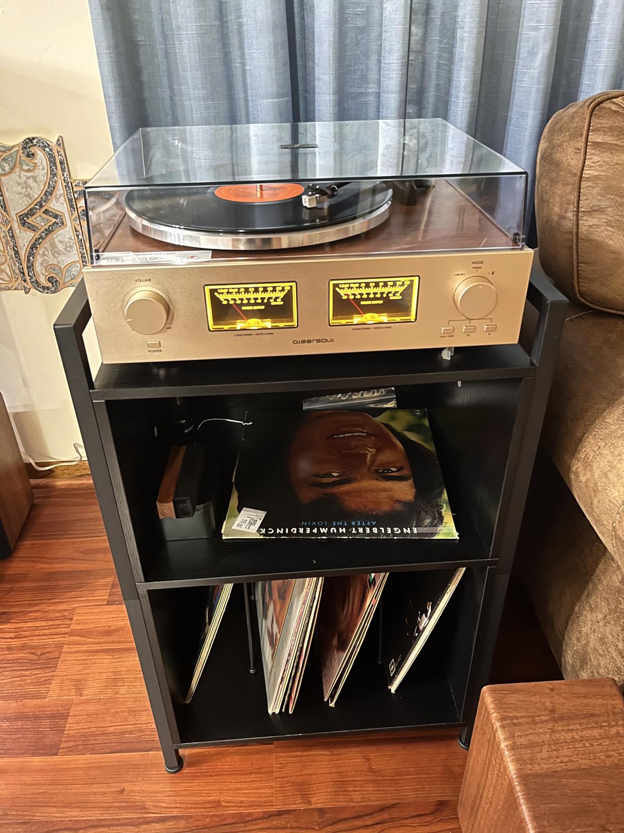 HiFire X Vinyl Record Player - Audiophile HiFi Turntable System with 100W Bookshelf Speakers, VU Meter, DSP Preamp, 33/45 RPM, RCA LINE In/Out customer photo 2