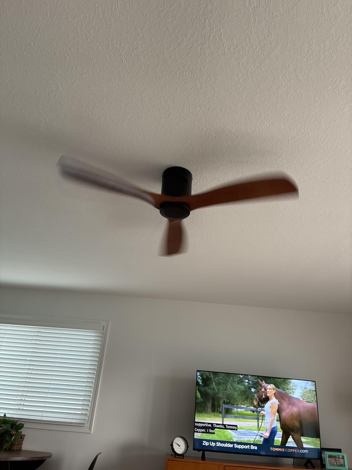Sofucor 52 Inch Smart Ceiling Fans with Lights-Flush Mount Low Profile Modern Outdoor Solid Wood Ceiling Fans with Alexa/Google Assistant/APP/Remote Control for Bedroom/Farmhouse/Patio, Brown Black customer photo 1