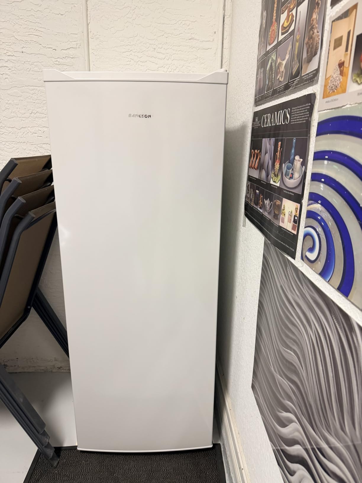 BANGSON 6.5 Cu.ft Upright Freezer for Apartment, Silver | Stand Up Freezer with Adjustable Thermostat, Large Capacity with 6 Freezer Storage Zones, Upright Freezer for Garage, Kitchen customer photo 1