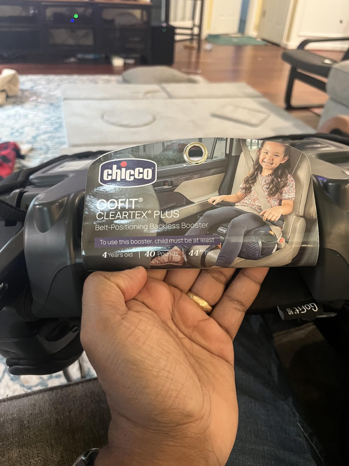 Chicco GoFit ClearTex Plus Backless Booster Car Seat, Latch, 40-110 lbs customer photo 1