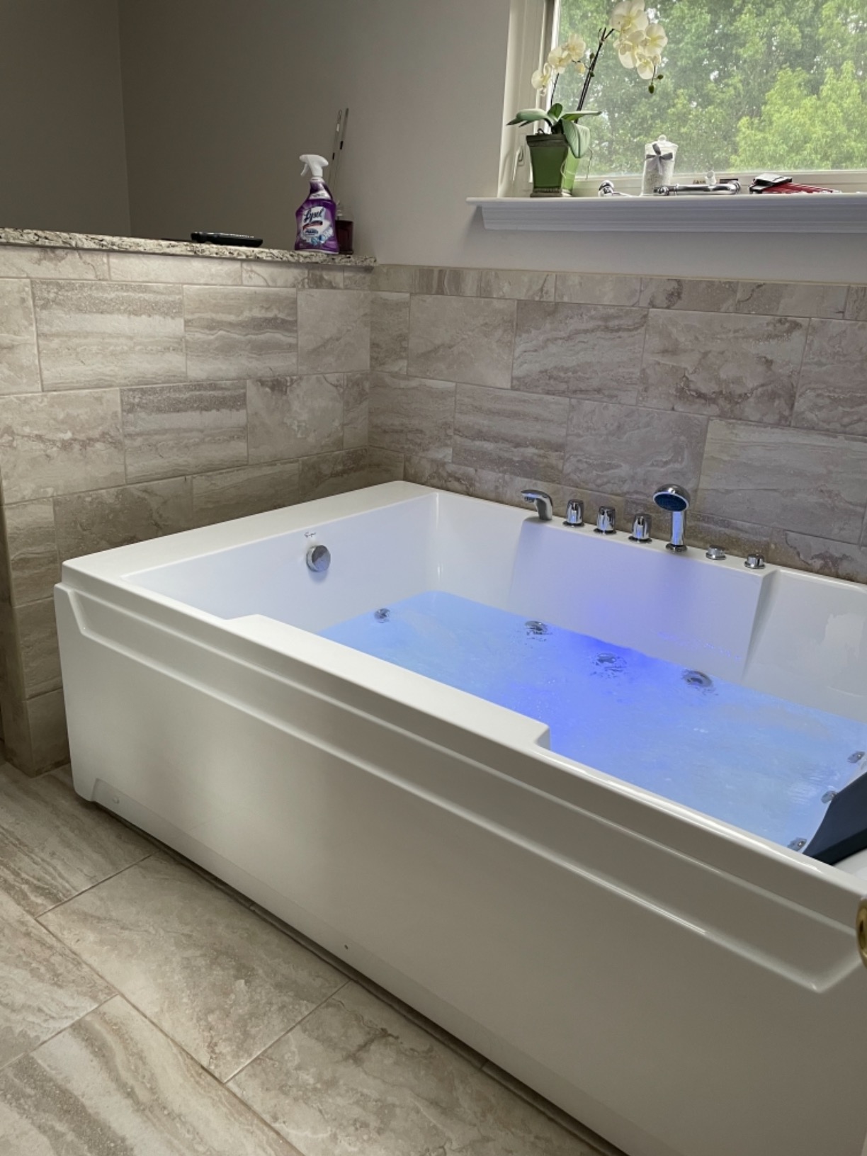 72-Inch Whirlpool Jetted Tub, Acrylic Hydro Massage Bathtub | with 10 Jets, Alcove, Color-Changing LED Lights, 2-Person Jetted Bath Tub for Couples customer photo 2