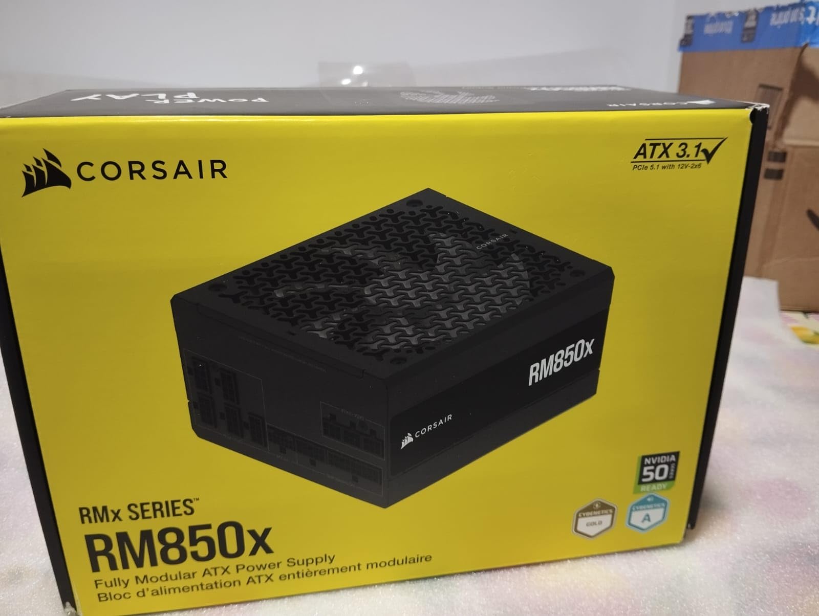 CORSAIR RM850x ATX 3.1 PCIe 5.1 Ready Fully Modular 850W Power Supply - Low-Noise, Cybenetics Gold Efficiency, Native 12V-2x6 Connector - Black customer photo 2