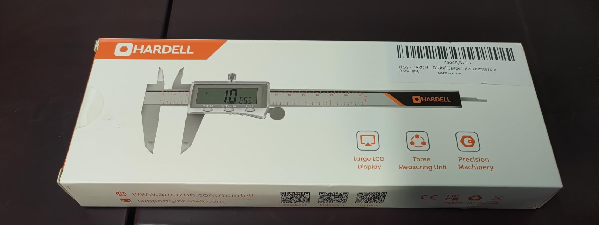 HARDELL Digital Caliper, Rechargeable Caliper Measuring Tool with Backlight LCD Screen, All Metal Calipers, Auto-Off Digital Micrometer, Inch/MM/Fraction for Household/3D-Printing-Rechargeable 6 Inch customer photo 1