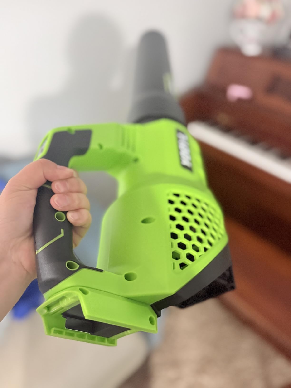 Leaf Blower Cordless, 650CFM Electric Leaf Blowers with 2 x 5.2Ah Batteries and Charger, 3 Speed Modes, 1 x Adjustable Shoulder Strap, Powerful Blowers for Lawn Care, Patio, Dust, Blowing Leaves customer photo 2