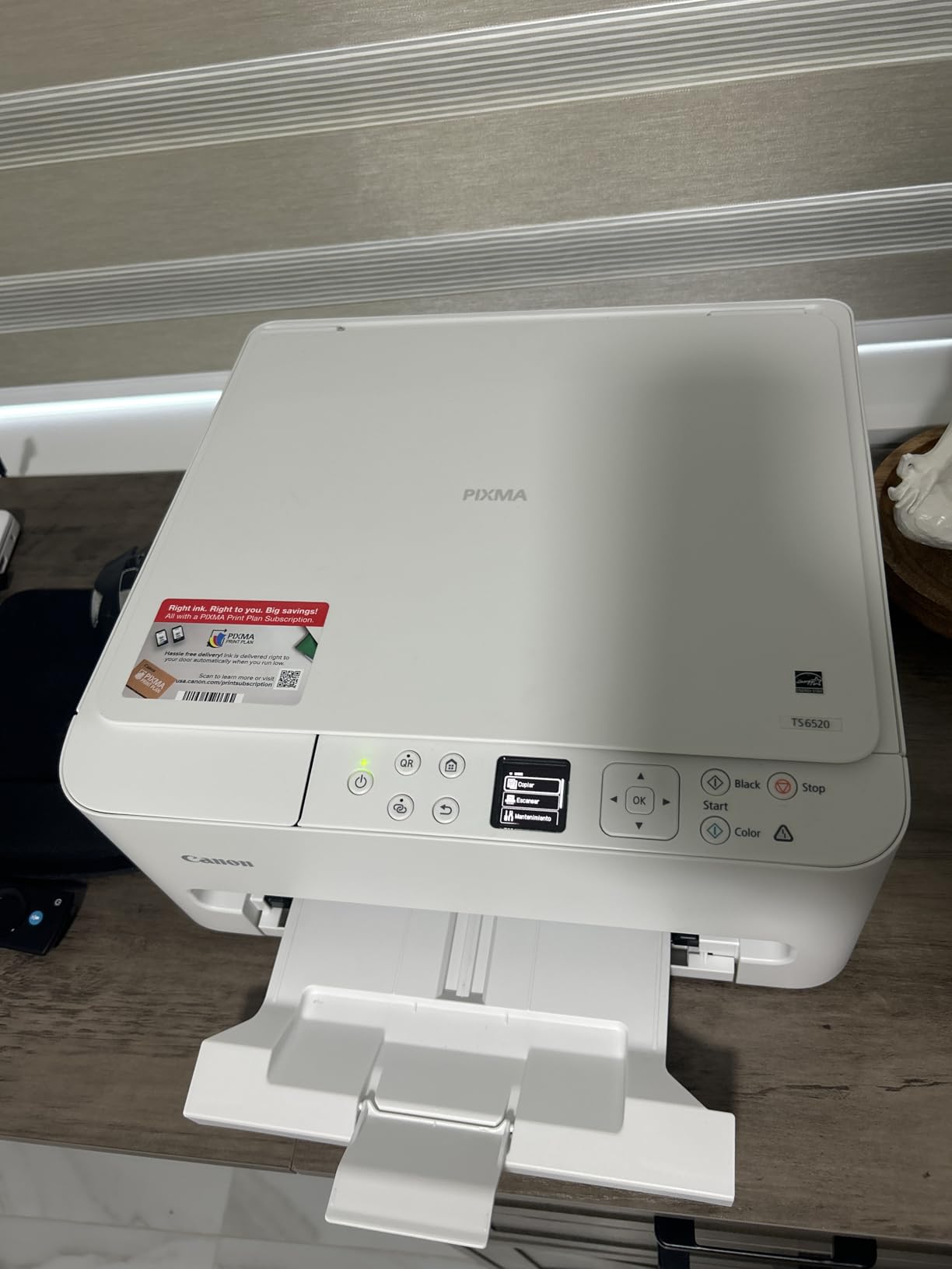 Canon PIXMA TS6520 Wireless Color Inkjet Printer Duplex Printing, White - Home Printer with Copier/Scanner, 1.42