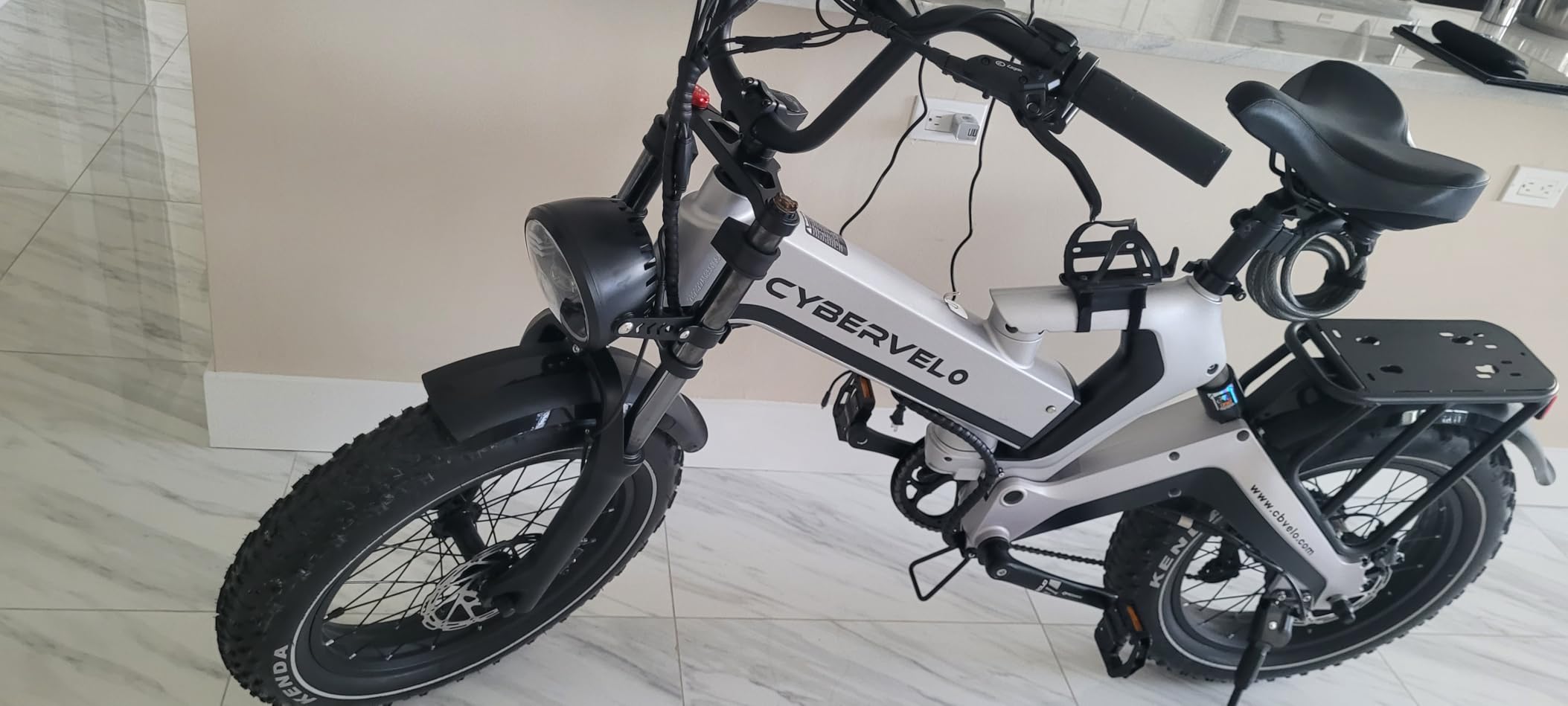Cybervelo 1000W(Peak 1500W) Folding Electric Bike for Adults, Up to 130Miles, 48V 40Ah Removable Battery, 20