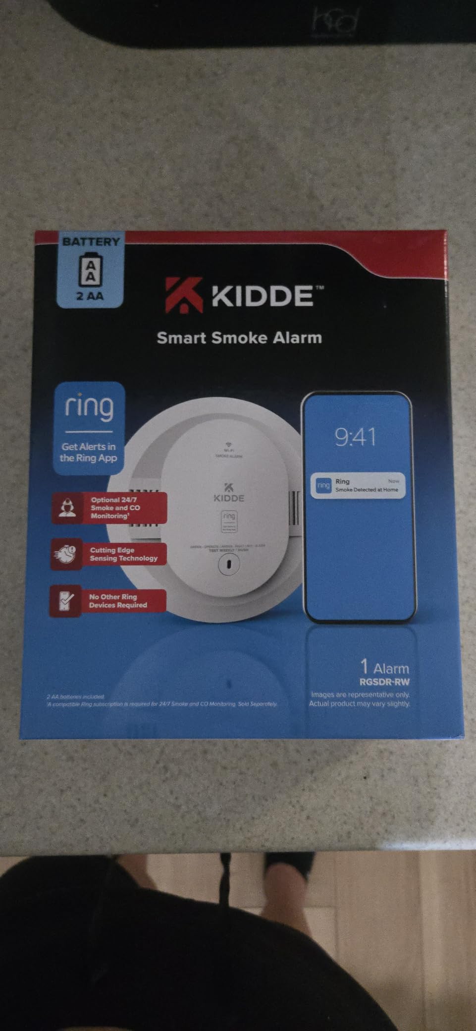 Kidde Smart Smoke Detector with Ring, AA Battery, RGSDR-RW customer photo 2