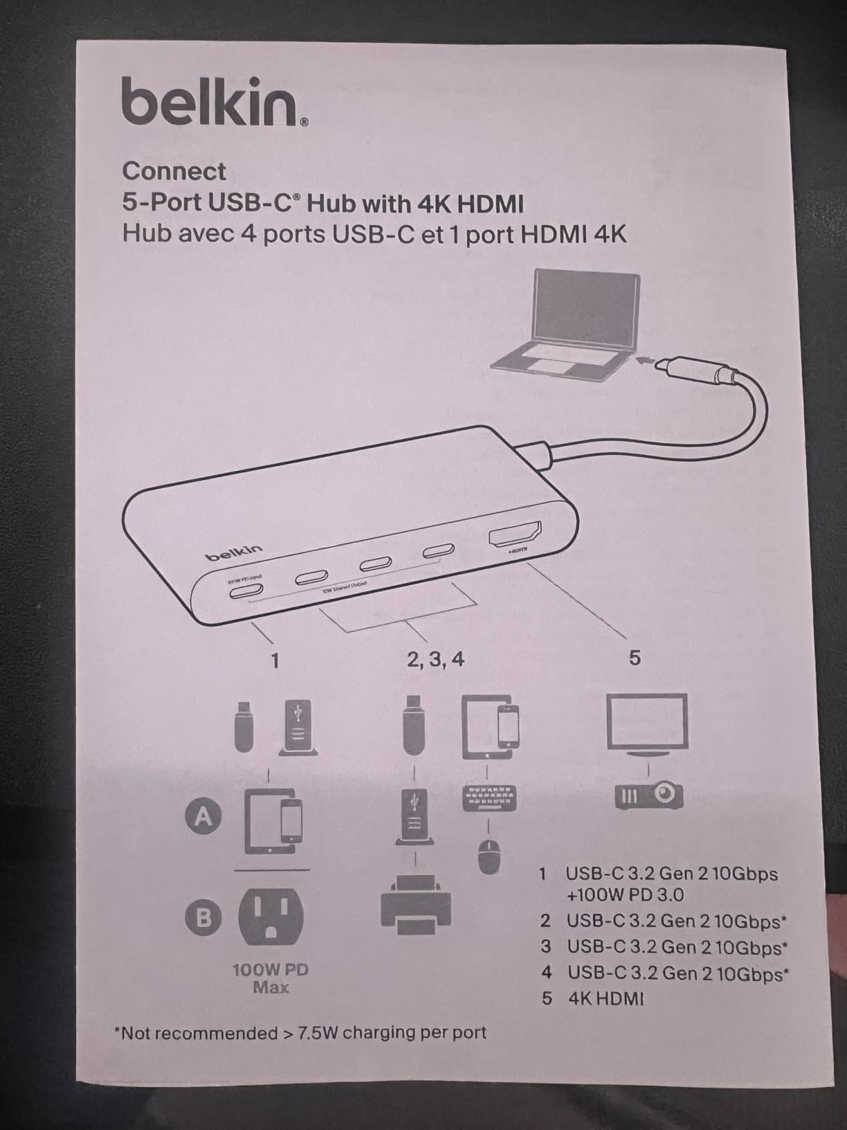 Belkin USB-C Hub 5-Port 4K HDMI 100W PD for MacBook, iPad, laptops & More | 10Gbps data transfer, 4K HDMI display support, compatible with MacBook, iPad Pro, Chromebook, and PC customer photo 1