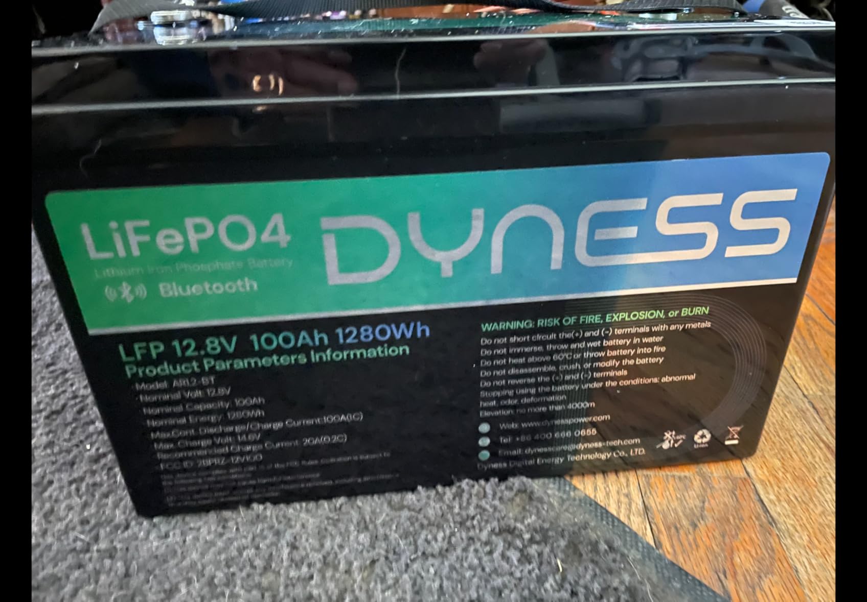 Dyness 12V 100Ah Bluetooth LiFePO4 Battery, Deep Cycle Group 31 Lithium RV Batteries Built-in 100A BMS with Low-Temp Protection, 12.8 Volt Lithium Battery for Rv Camping, Home Solar System, Off-Grid customer photo 1
