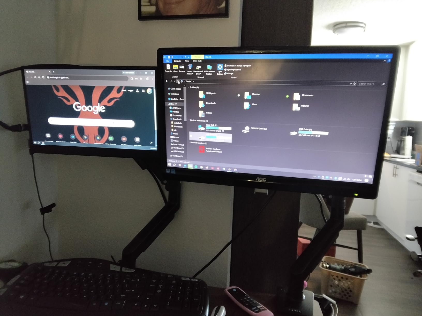 ErGear Single Monitor Arm, Fully Adjustable Monitor Mount for 13-34 Inch Screens, Fast Install Computer Monitor Stand with Tool-Free VESA Mount, Cable Management, Holds 19.8 lbs, Max VESA 100x100mm customer photo 1