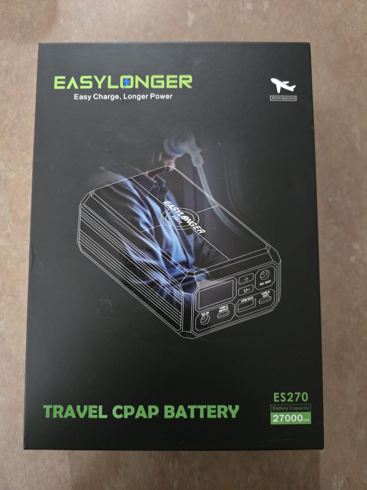 ES270 CPAP Battery for Air-Travel, 99.9Wh CPAP Power Bank | 1-Night CPAP Battery for Camping, TSA Approved, Lithium-ion battery for AirMini, AirSense 11/10, AirCurve 11/10, DreamStation customer photo 2