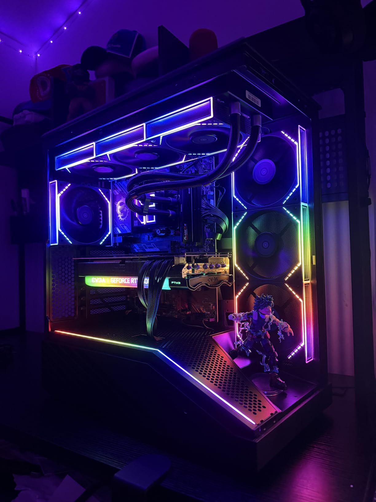 Lian Li Vector V100 MINI Micro Form Factor Compact PC Case -Black(V100RMIX) | Pre-install 4 x 120mm ARGB PWM Fans, Panoramic Tempered Glass, Support Backet-Connect Micro-ATX, 415mm GPU, 360mm Radiator customer photo 2