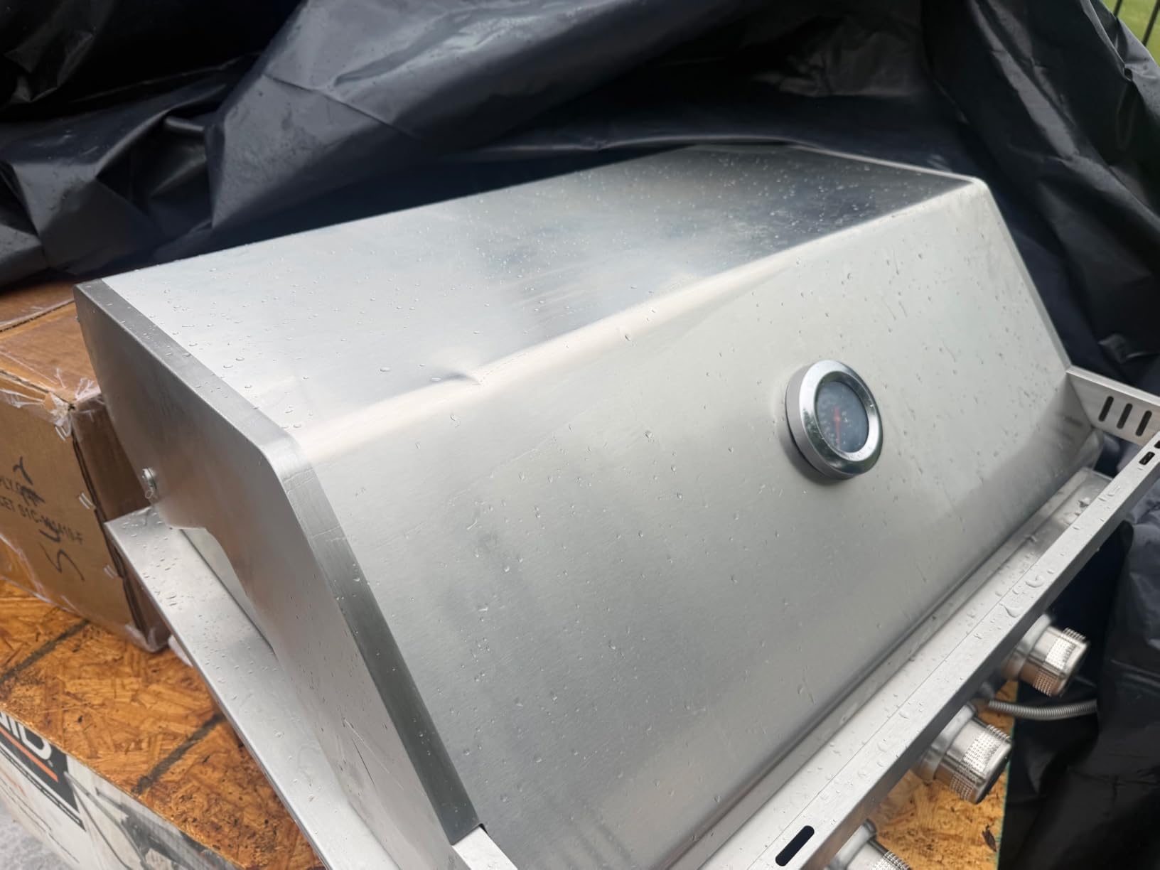 Built In 4-Burner Propane Gas Grill, 304 SS, 32000 BTU, 516sq.in., BBQ | Built In 4 Burner Propane Gas Grill, ALL-Thickened 304 Stainless Steel, 32,000 BTU with 516sq.in.for Patio Parties Barbecue. customer photo 2