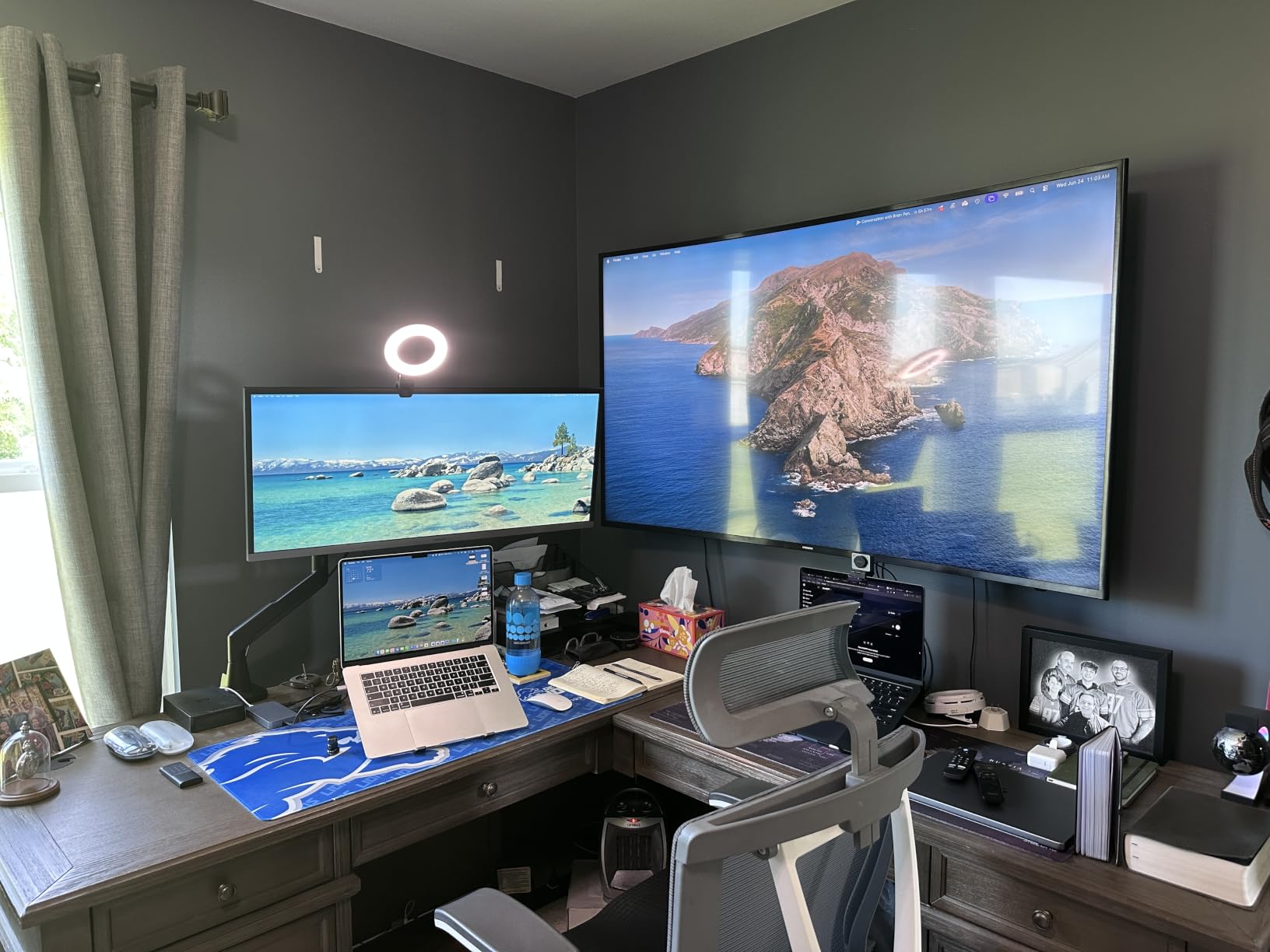 WALI Ultrawide Single Monitor Arm for 17-49 inch Curved Screen, up to 33lbs | Heavy Duty Monitor Desk Mount, Full Motion with Tilt, Swivel, Rotation, C-Clamp/Grommet Base, VESA 75/100mm (GSM001XLN), Black customer photo 2