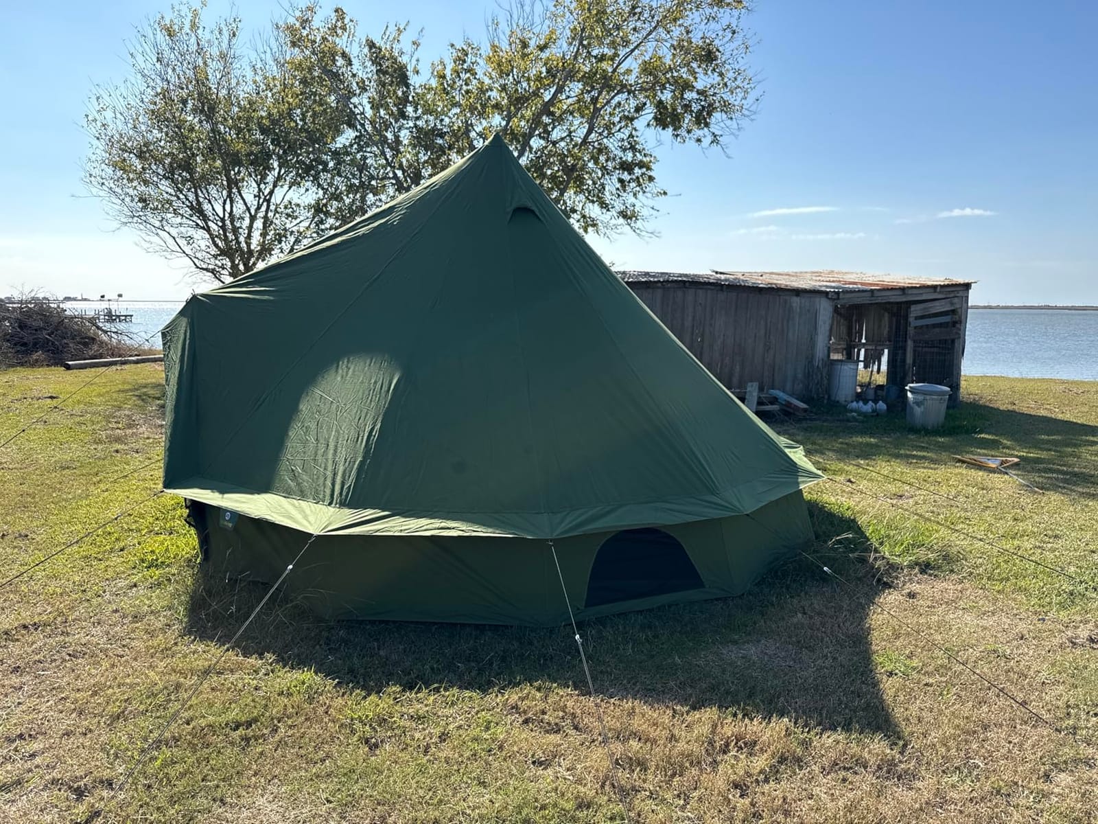 Canvas Bell Yurt Tent with Stove Jack, Waterproof Luxury 4 Season Tents for Family Outdoor Camping 100% Cotton Green Glamping Tents for Hunting, Partie, All Year Living customer photo 2
