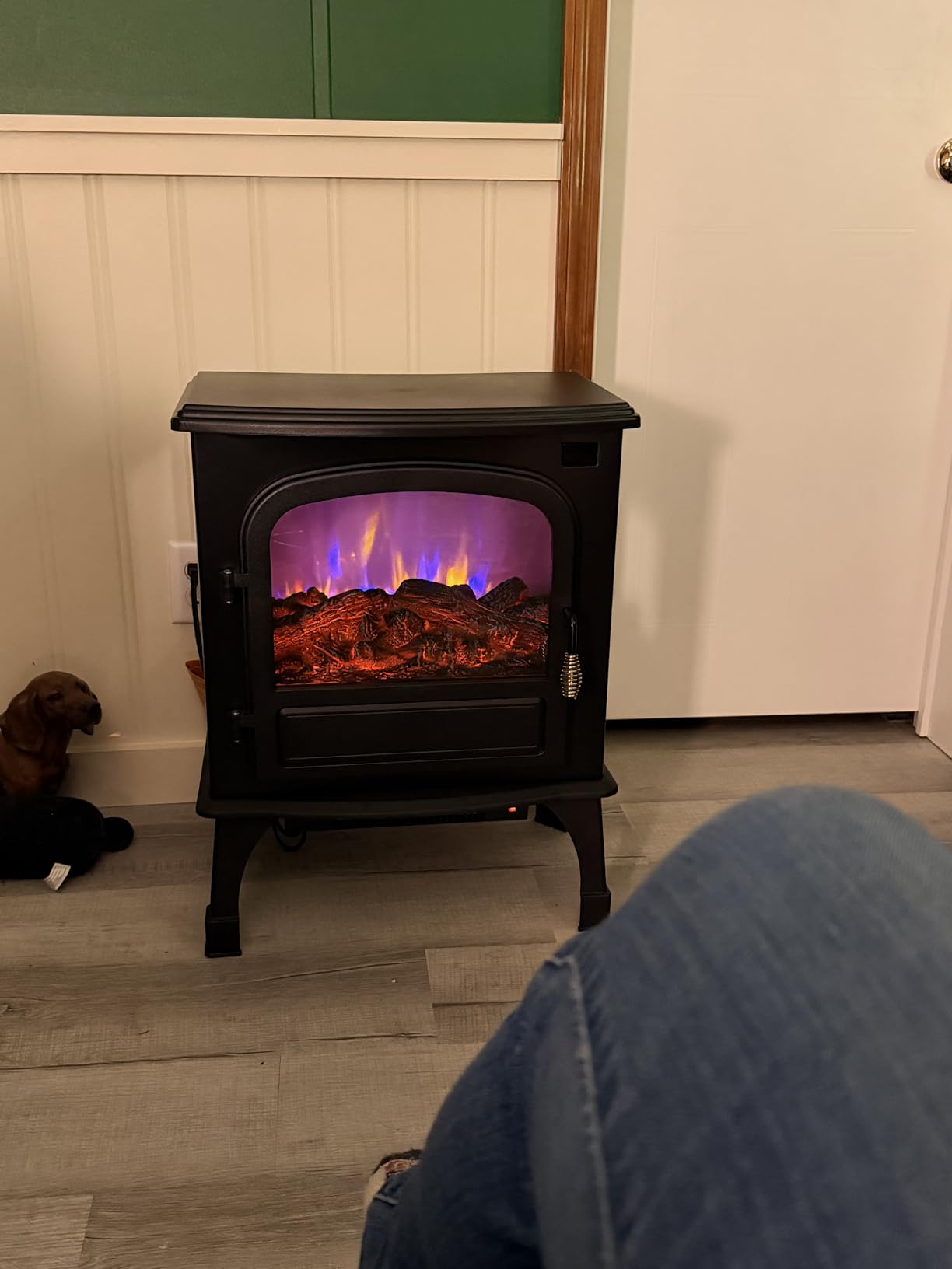 Sweetcrispy Freestanding Electric Fireplace Heater, 26