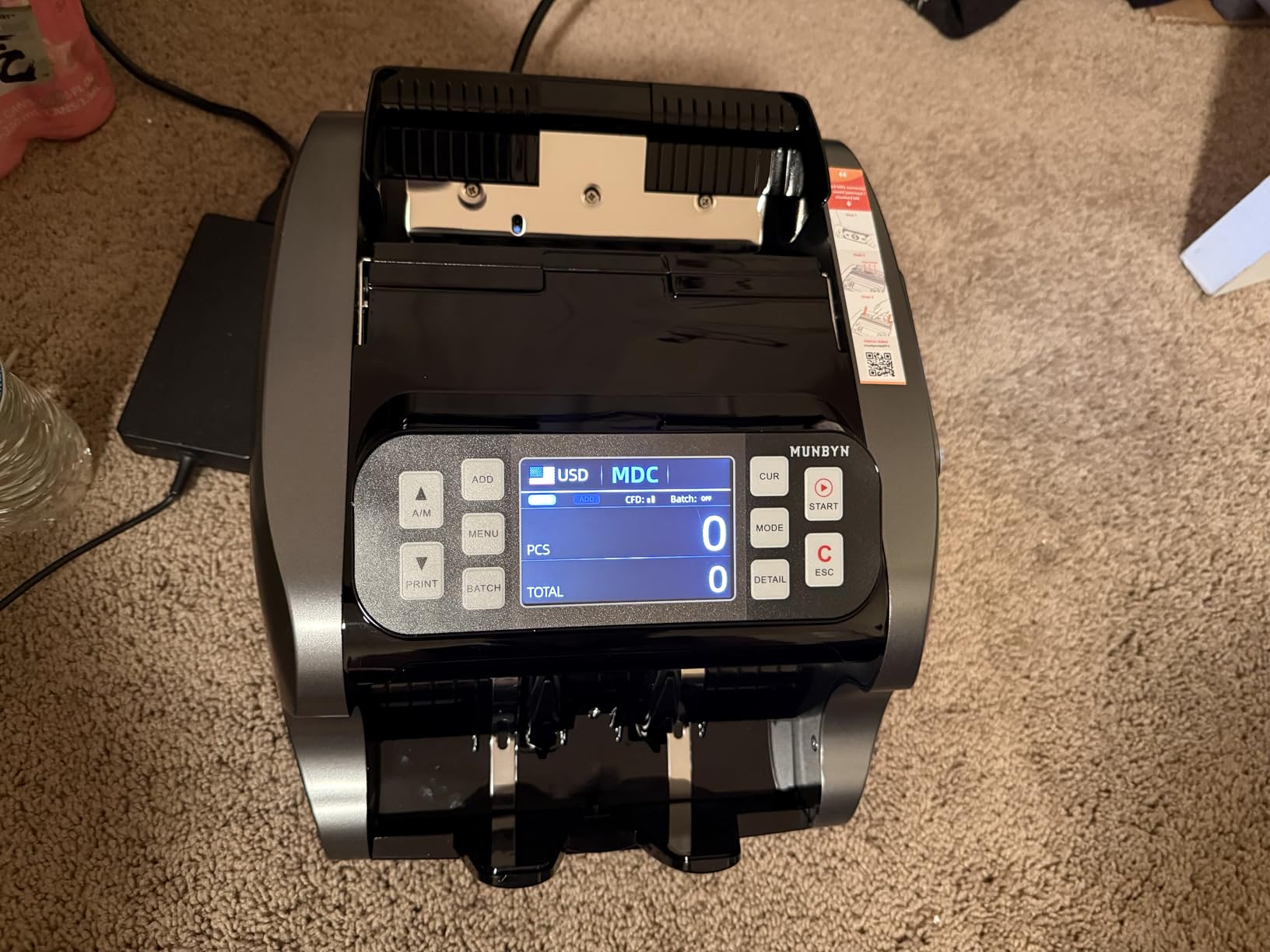 MUNBYN IMC22 Money Counter Machine Mixed Denomination, Dual-Display, CIS/UV/IR/MG Counterfeit Detection Bill Counter, USD, MXN, EUR, CAD Cash Counter for Business customer photo 1