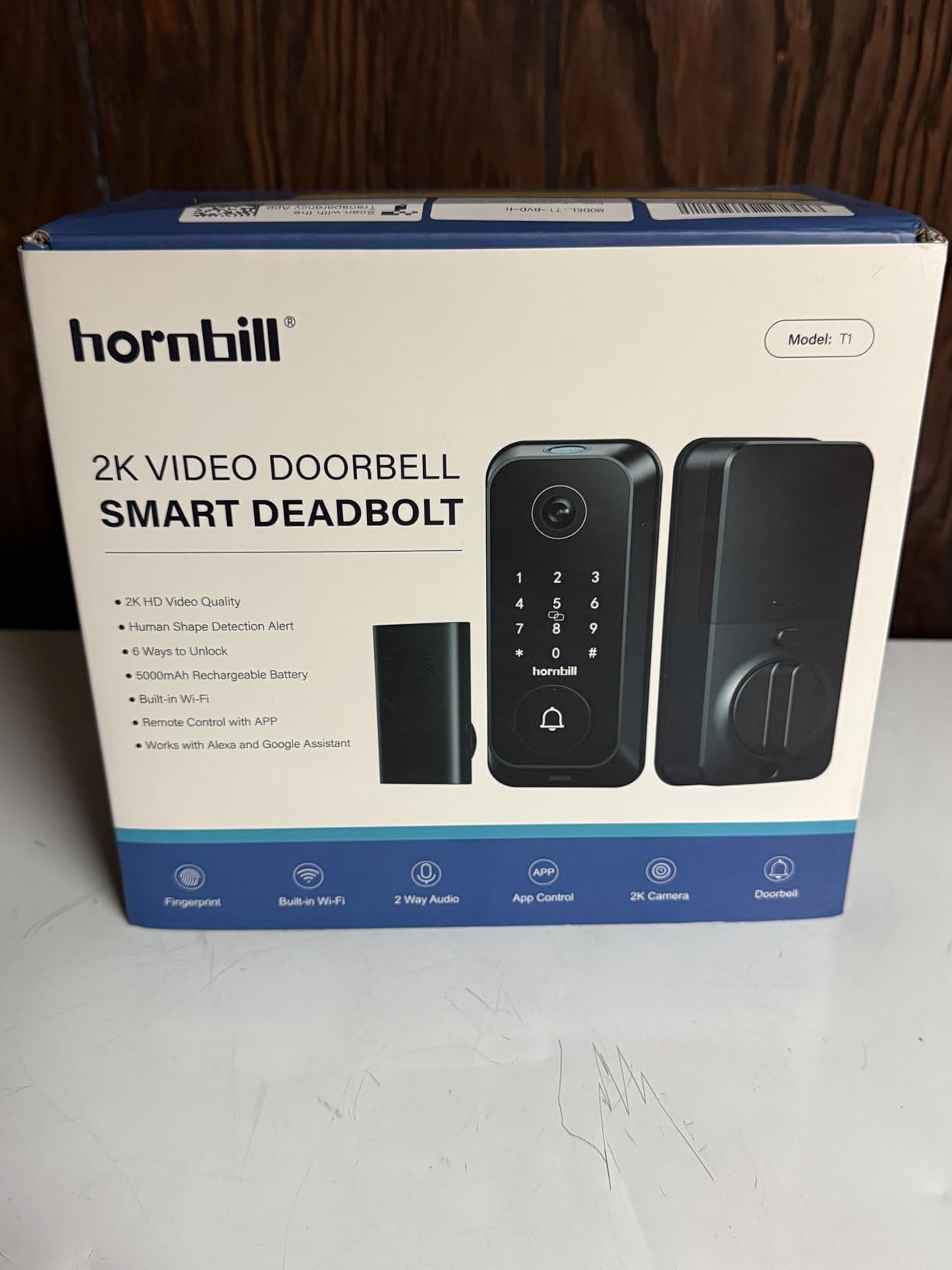 Hornbill Video Smart Lock with Camera: 10-in-1 Ring+2K Camera+Doorbell+Fingerprint Keyless Entry Door Lock, Built-in WiFi Deadbolt, Two-Way Audio/App Remote Control/PIR, Satin Nickel customer photo 1