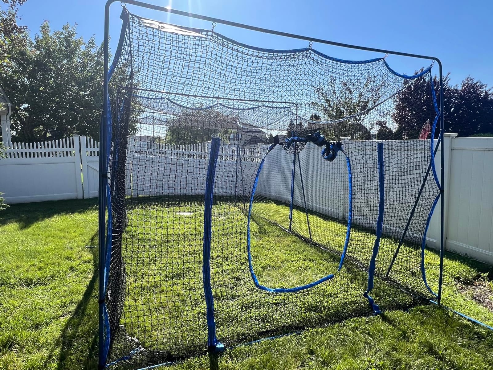 Batting Cage Net with Metal Frame, 20x10x8ft Baseball Softball Practice Net | All-Around Ball Containment, Heavy-Duty Metal Frame, Dual Sided 7-Ply Tear Resistant Net, for Backyard Hitting & Pitching customer photo 1