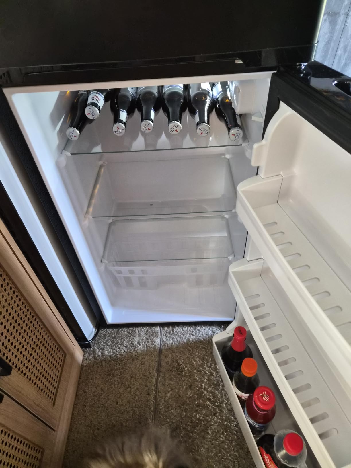 4.5 Cu.Ft Mini Fridge with Freezer, 2 Door Compact Refrigerator, Small Fridge with Adjustable Thermostat Energy Ultra Quiet, Mini Fridge Removable Glass Shelves for Bedroom Office Dorm Black customer photo 1