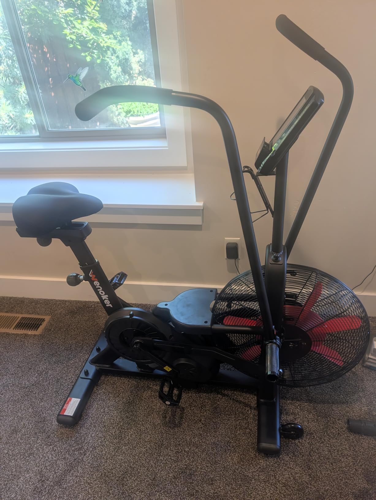 Wenoker Stationary Bike, Air Bike with Smart APP, ISCC PLUS Certified, Dual Action Handlebars Exercise Bike 350LBS Capacity for Home Gym HIIT Full Body Workout customer photo 1